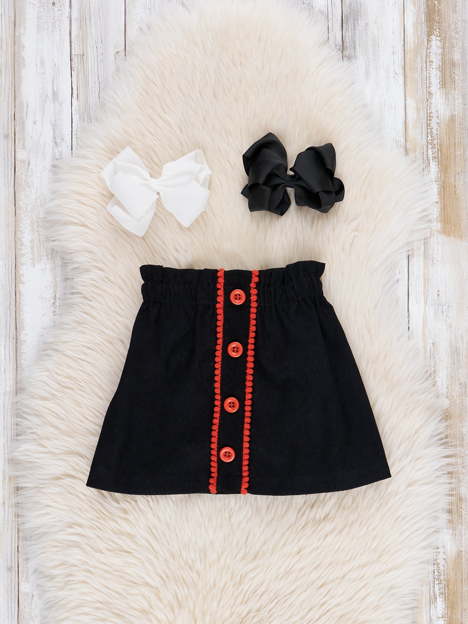 Orange & Black Football Outfit w/ Skirt - Marie Nicole Clothing