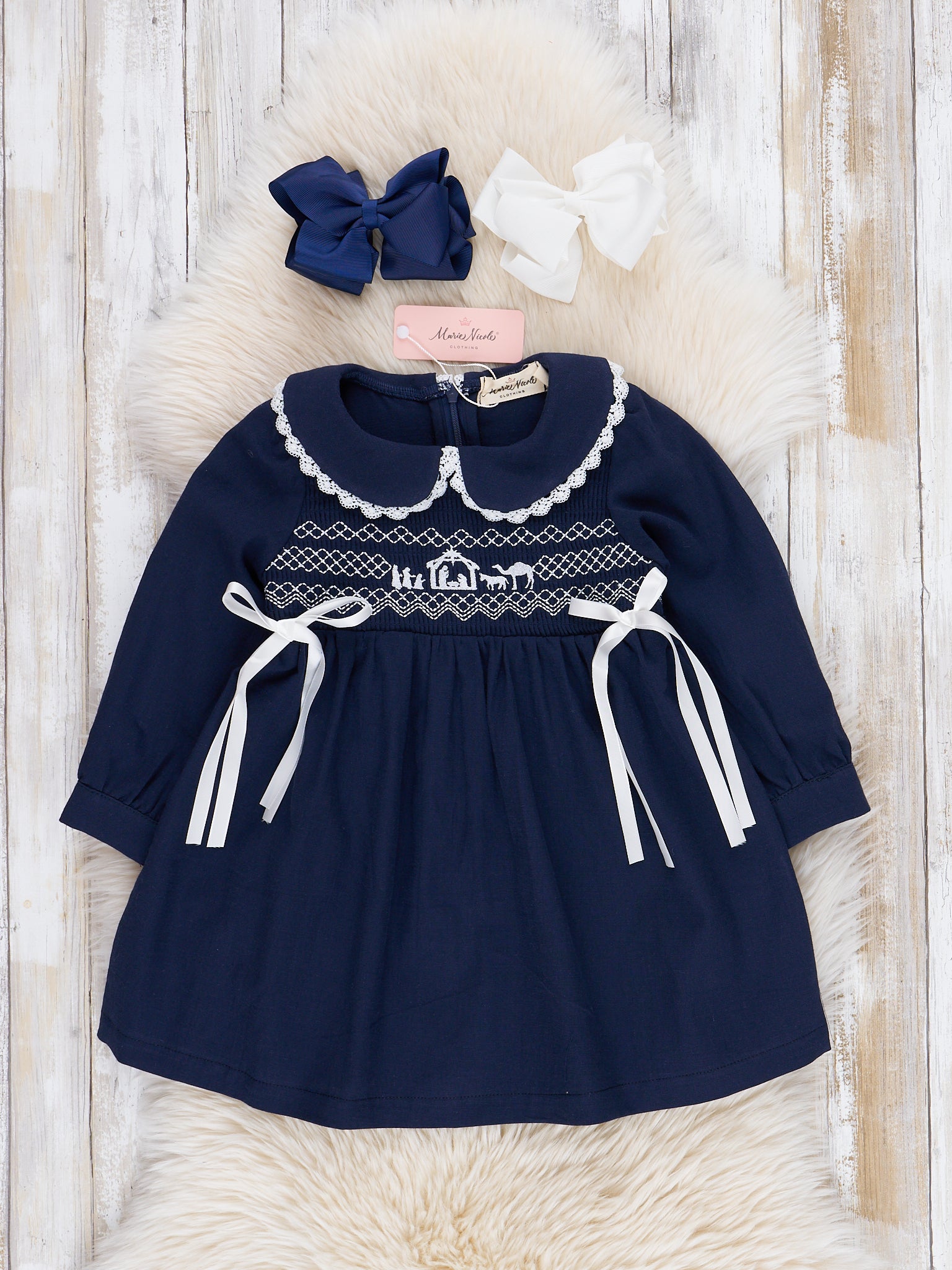 Nativity Scene Smocked Dress Nativity Scene Smocked Dress