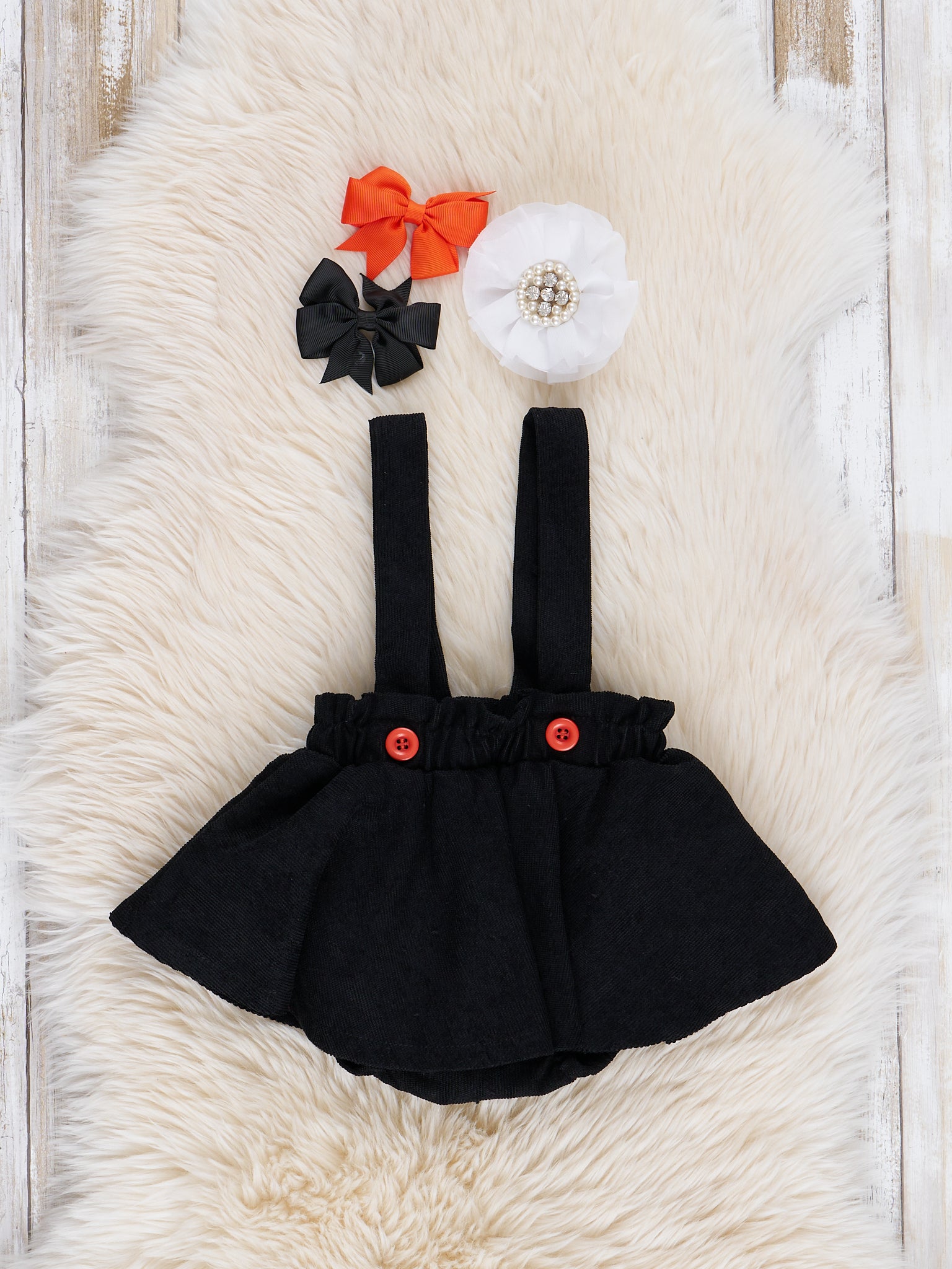 Orange & Black Football Bloomers Outfit - Marie Nicole Clothing