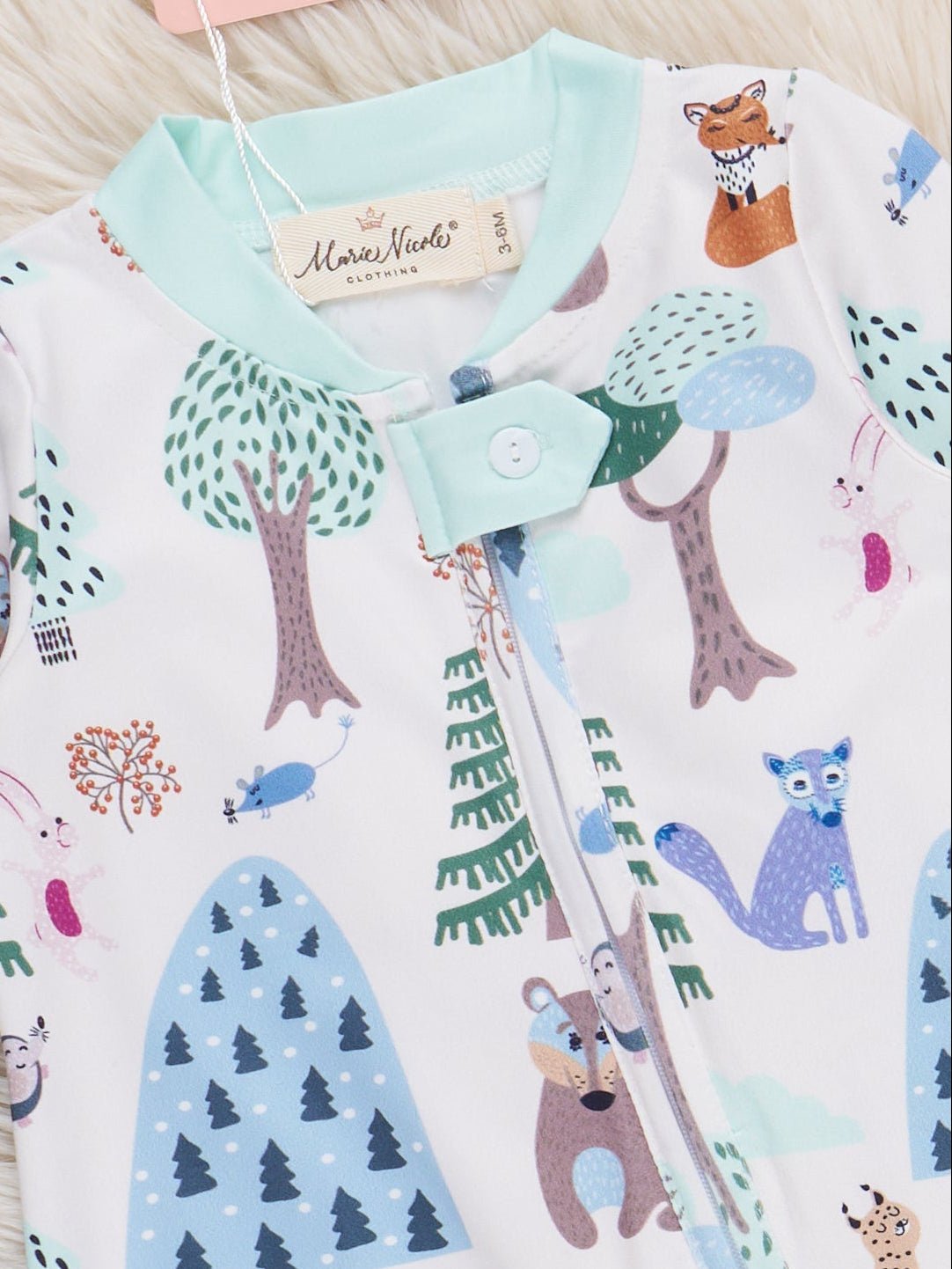 Little Explorer Forest Footed Sleeper Pajamas - Marie Nicole Clothing