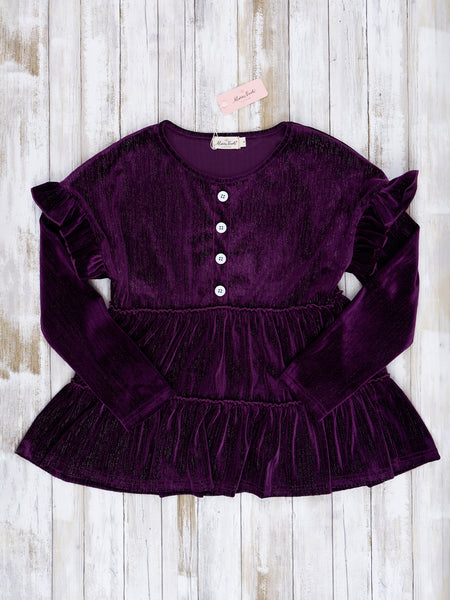REORIAFEE Trendy Fall Clothes for Women 2022 Tiktok Casual Shirt V-Neck  Ruffle Tops Purple XL