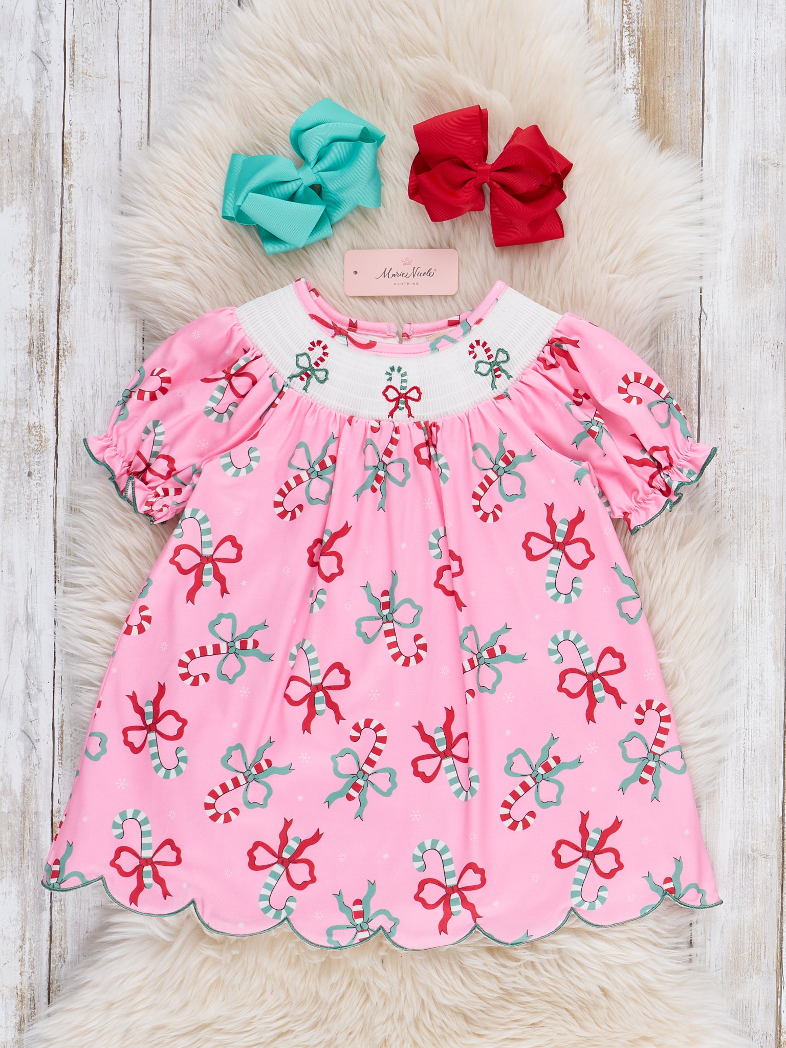 Christmas Sweet Tooth Smocked Dress - Marie Nicole Clothing Christmas Sweet Tooth Smocked Dress - Marie Nicole Clothing