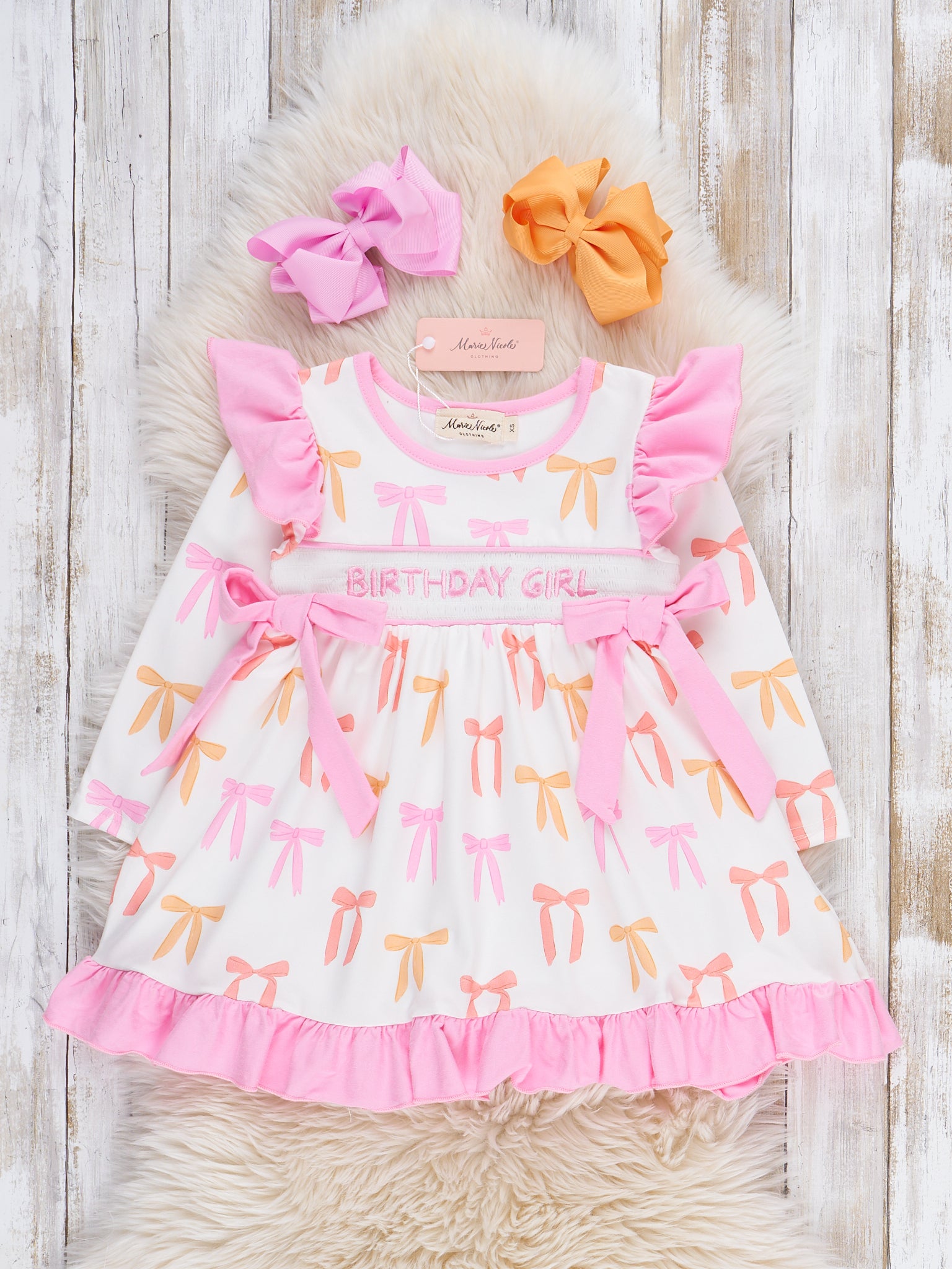 Bow-tiful Birthday Girl Smocked Dress