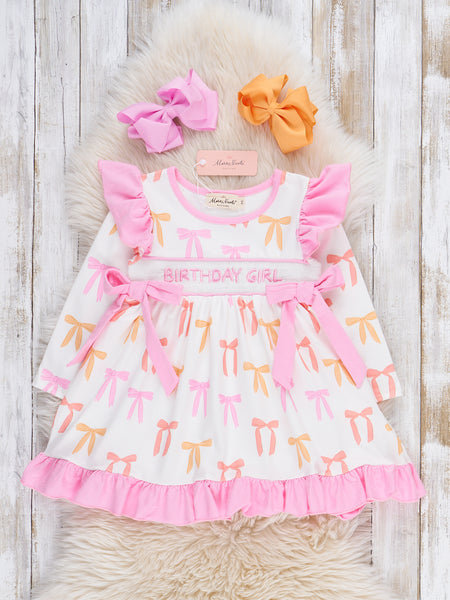 Bow-tiful Birthday Girl Smocked Dress