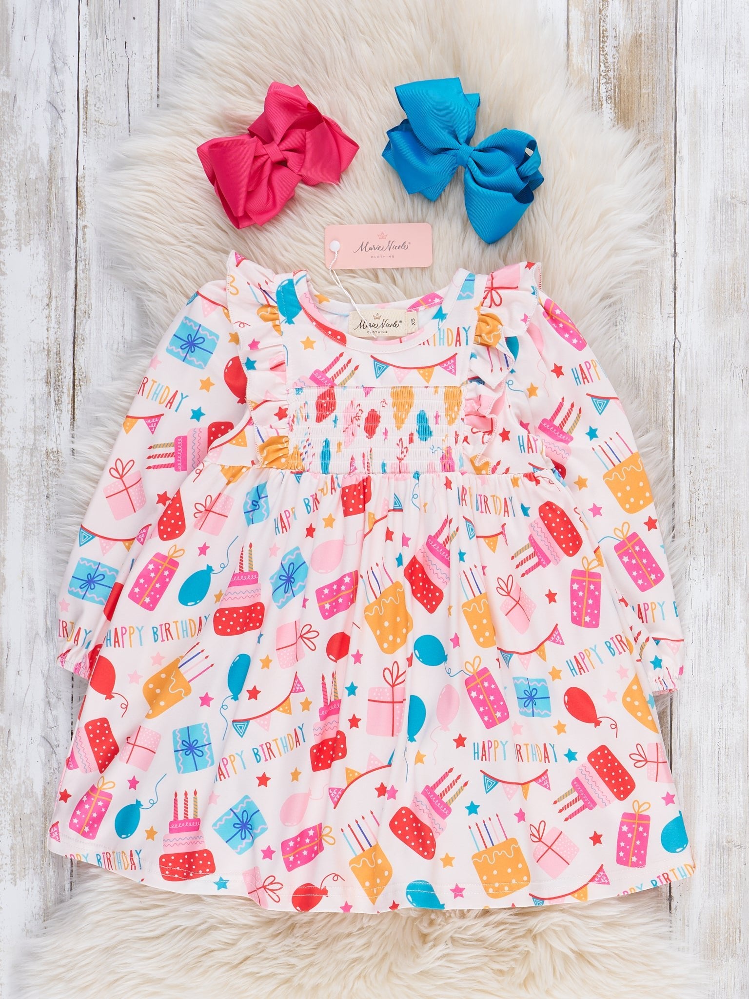 Birthday Fun Balloon Ruffle Dress