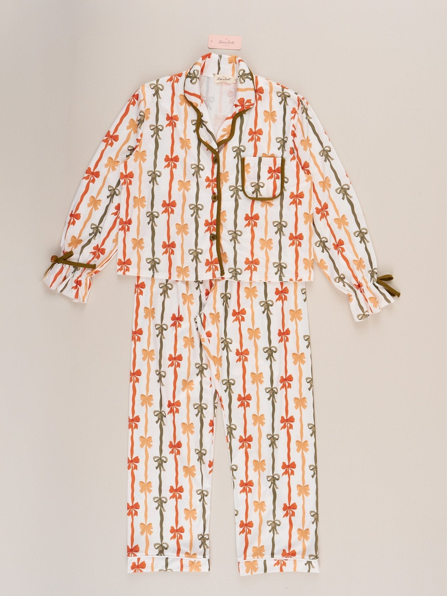 Mom & Me Candlelight Bow Cropped Pajamas - Marie Nicole Clothing