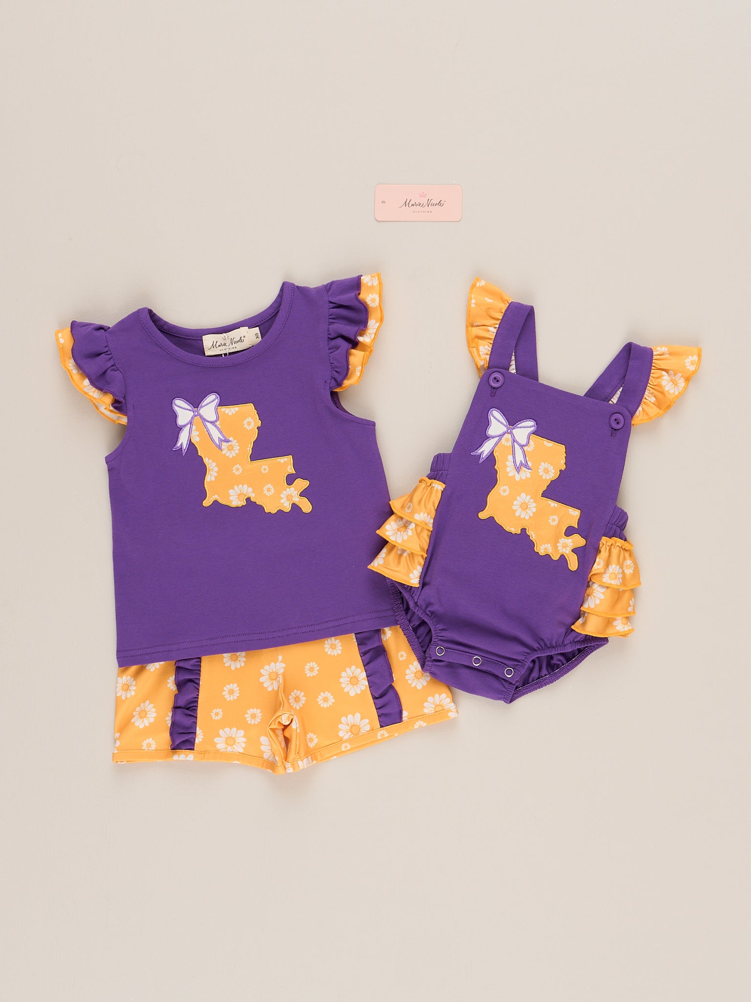 Louisiana Embroidered Floral Ruffle Outfit - Marie Nicole Clothing