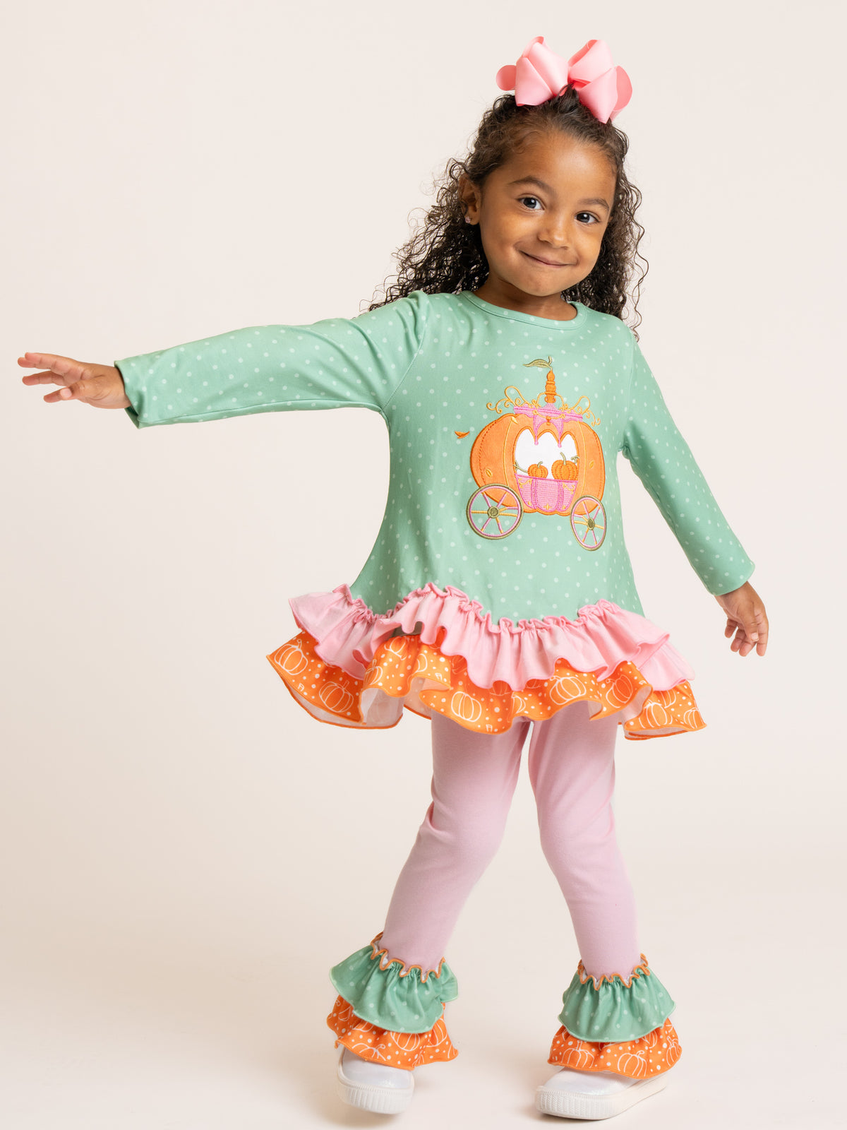 Pumpkin Carriage Ruffle Bell Bottom Outfit - Marie Nicole Clothing