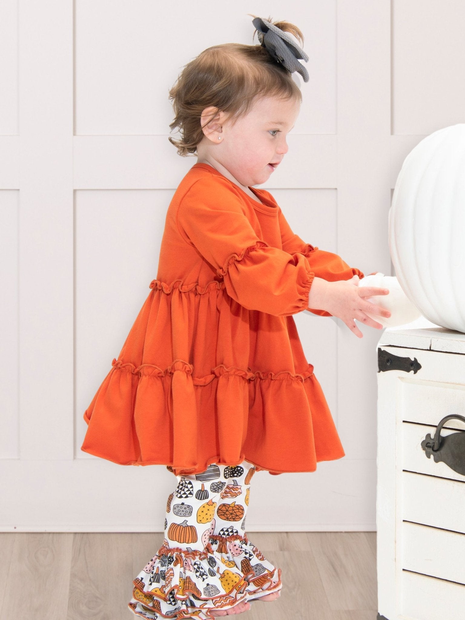Cotton Ruffle Tunic - Pumpkin Spice - Marie Nicole Clothing