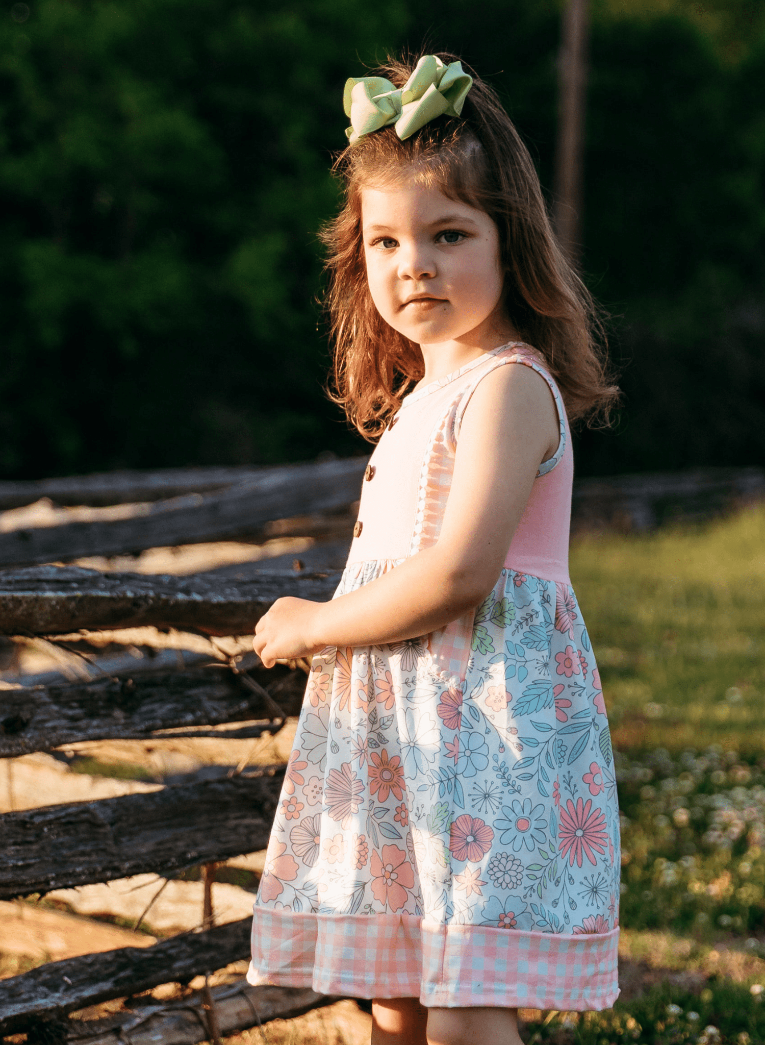 Sweet Wildflowers Gingham Dress - Marie Nicole Clothing