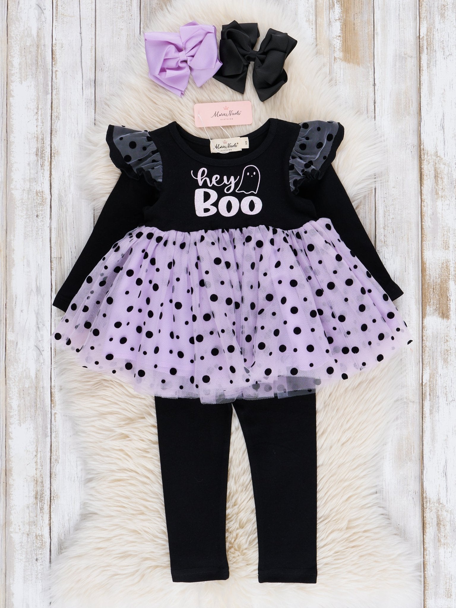 Lavender "Hey Boo" Tulle Outfit - Marie Nicole Clothing