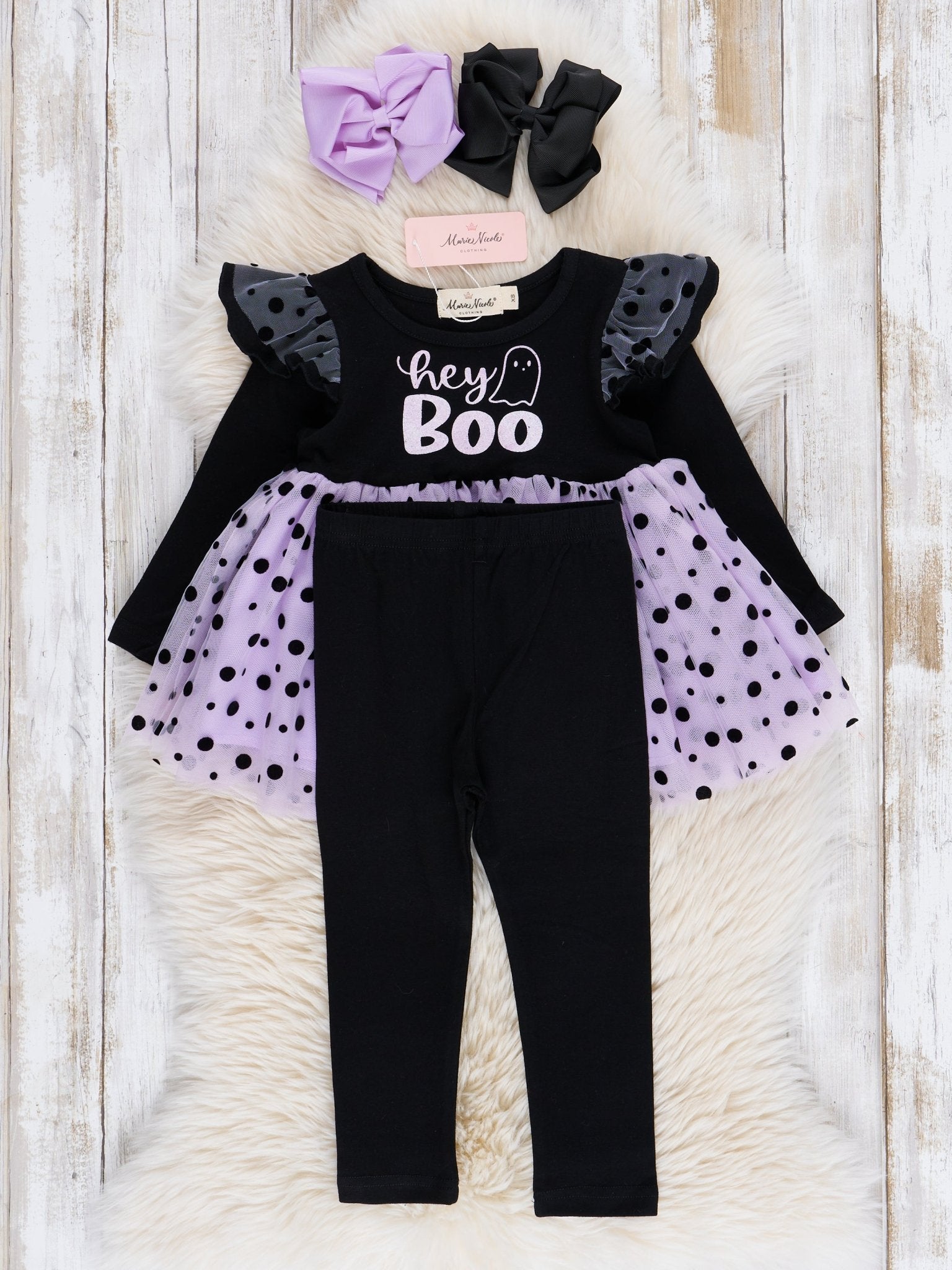 Lavender "Hey Boo" Tulle Outfit - Marie Nicole Clothing