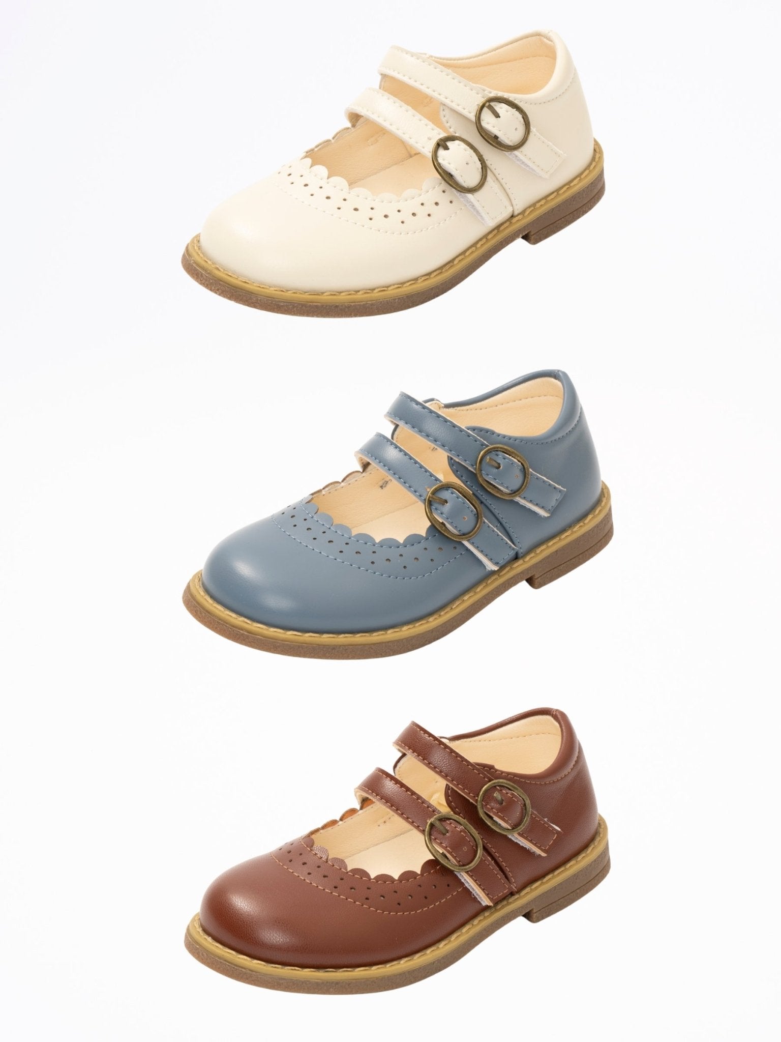 Double Buckle Mary Jane Hard Sole Shoes - Marie Nicole Clothing