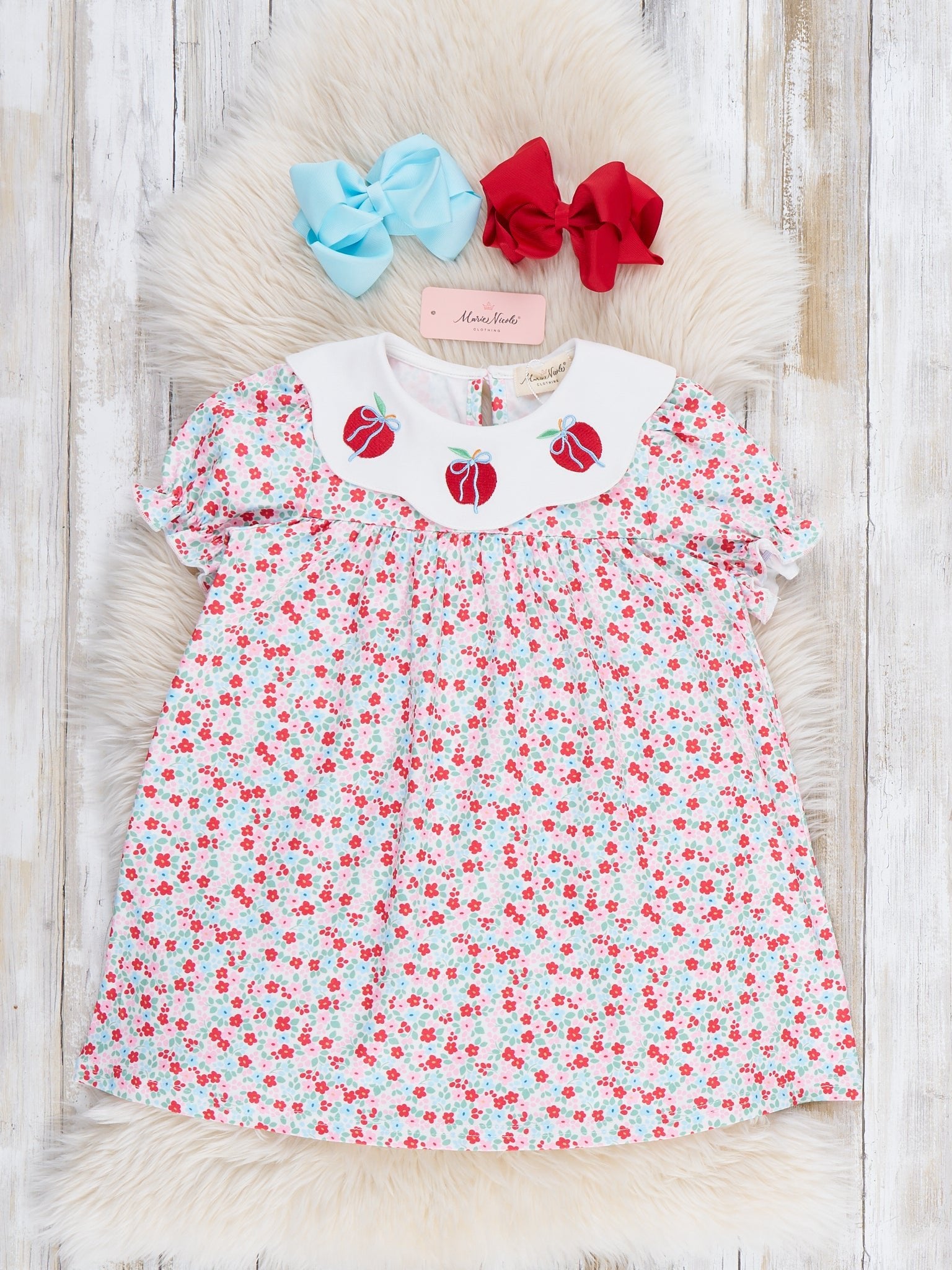 sibling holiday dresses Girls Christmas Smocked Holiday Dress with Flowers I Feltman Brothers