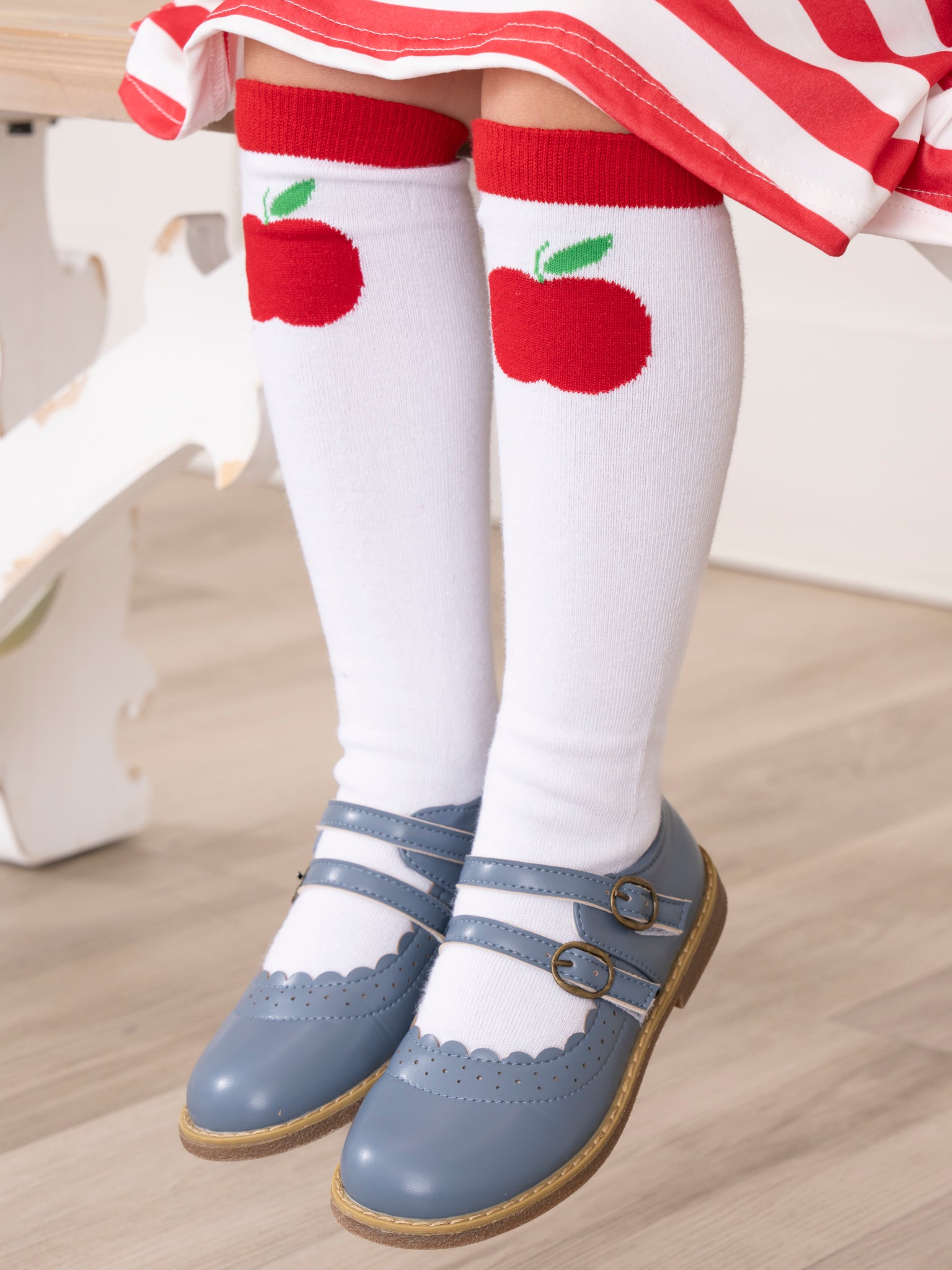 Apple a Day Knee Socks - Marie Nicole Clothing