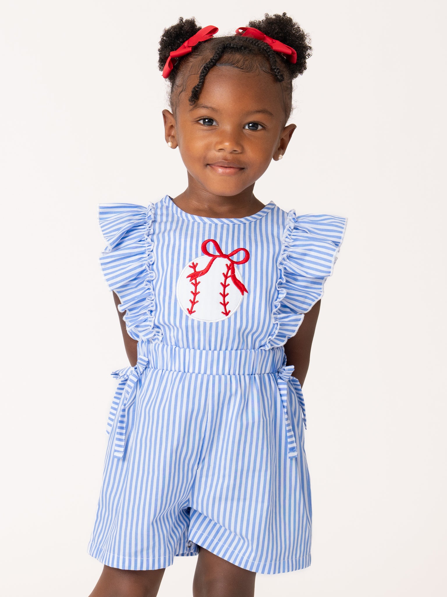 FL Blue Striped Romper - Marie Nicole Clothing FL Blue Striped Romper - Marie Nicole Clothing