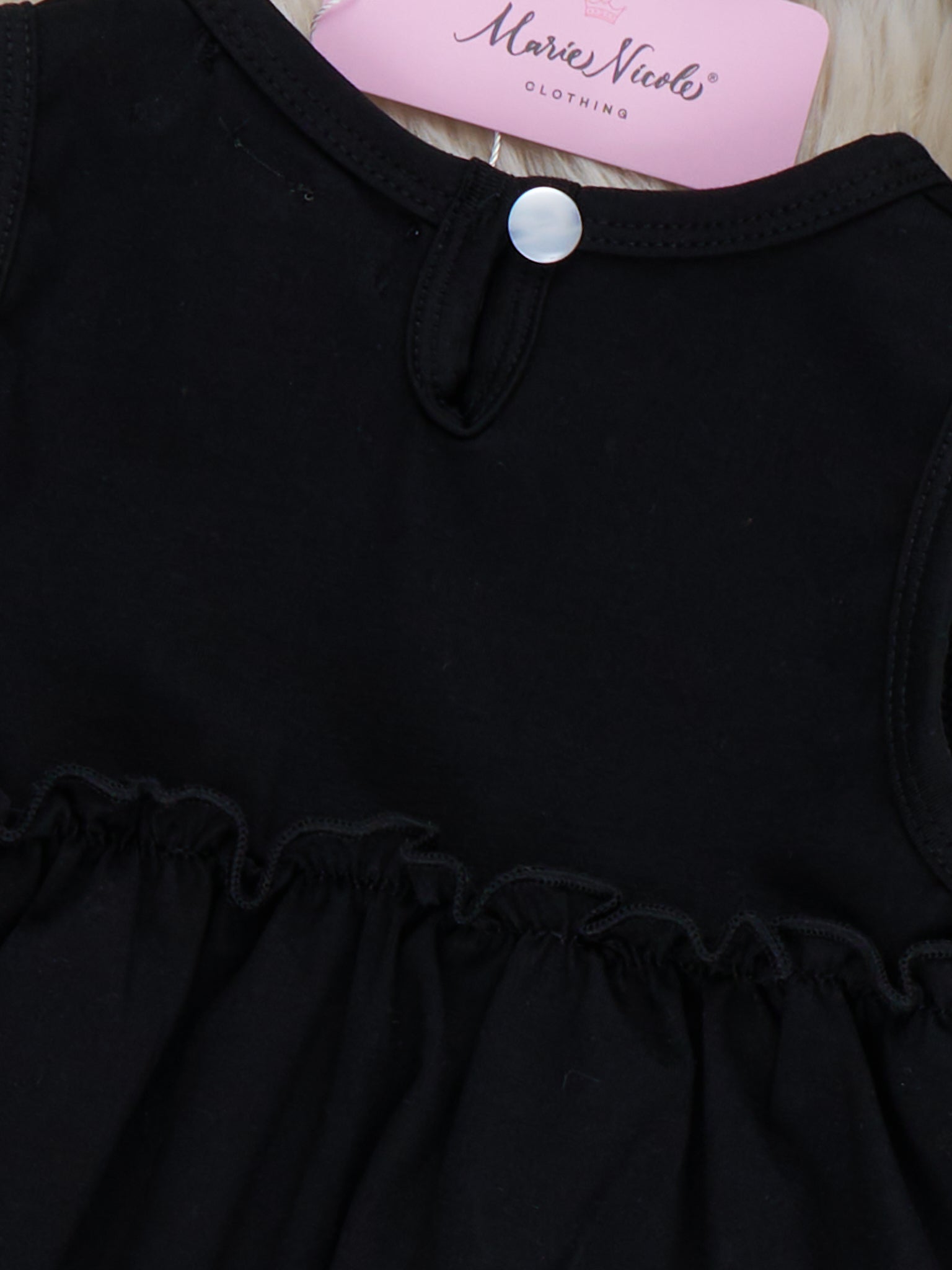 Tiered Cotton Ruffle Tank - Black - Marie Nicole Clothing