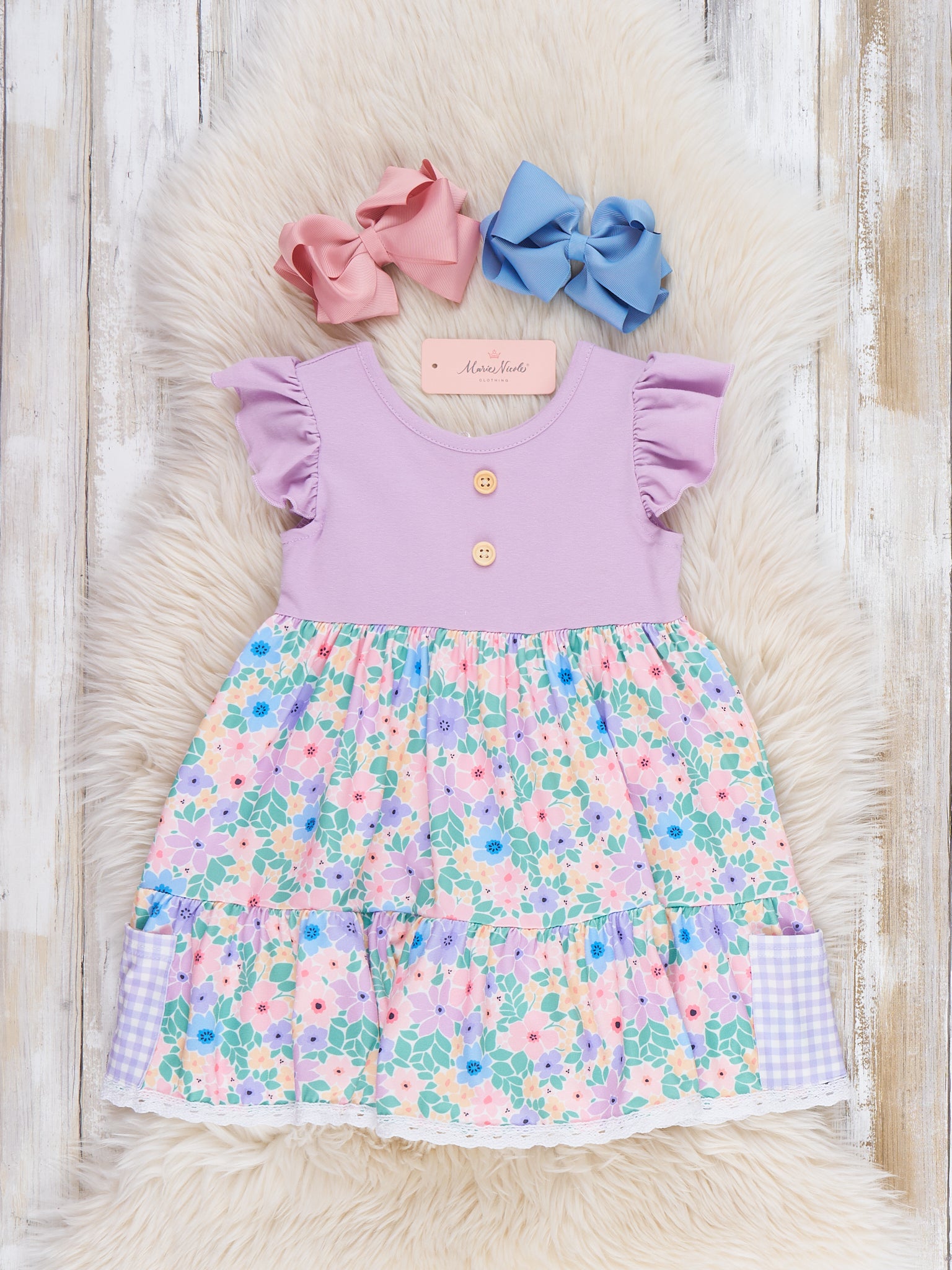 Blooming Breeze Button Dress - Marie Nicole Clothing