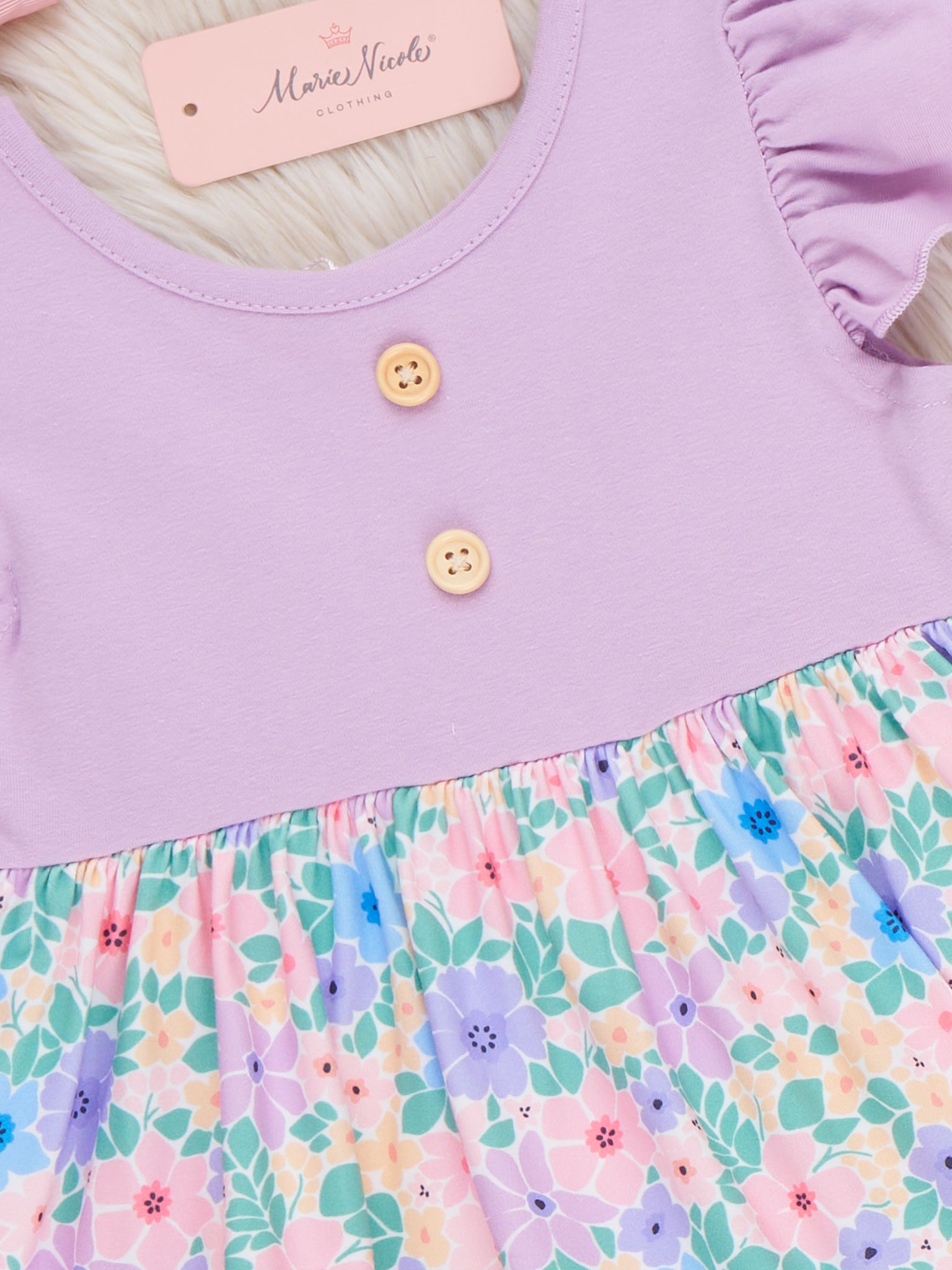 Blooming Breeze Button Dress - Marie Nicole Clothing