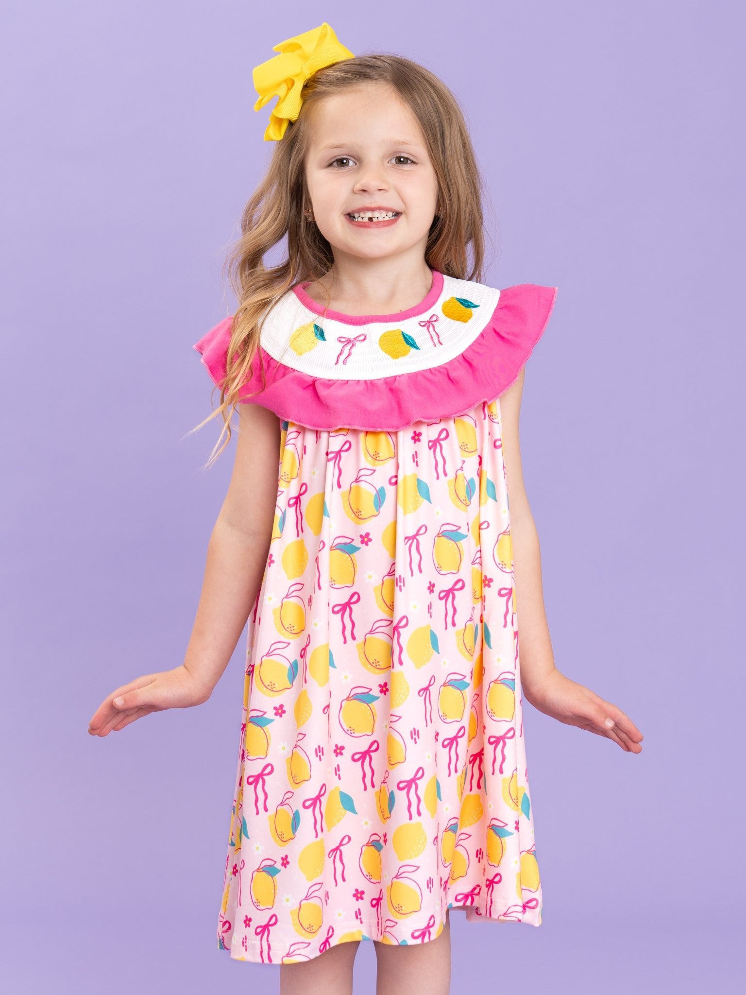 smocked ruffle dress Summer Plaid Girl Sibling Outfits 5 Bust 52 Women's Creating Memories Smocked Ruffle