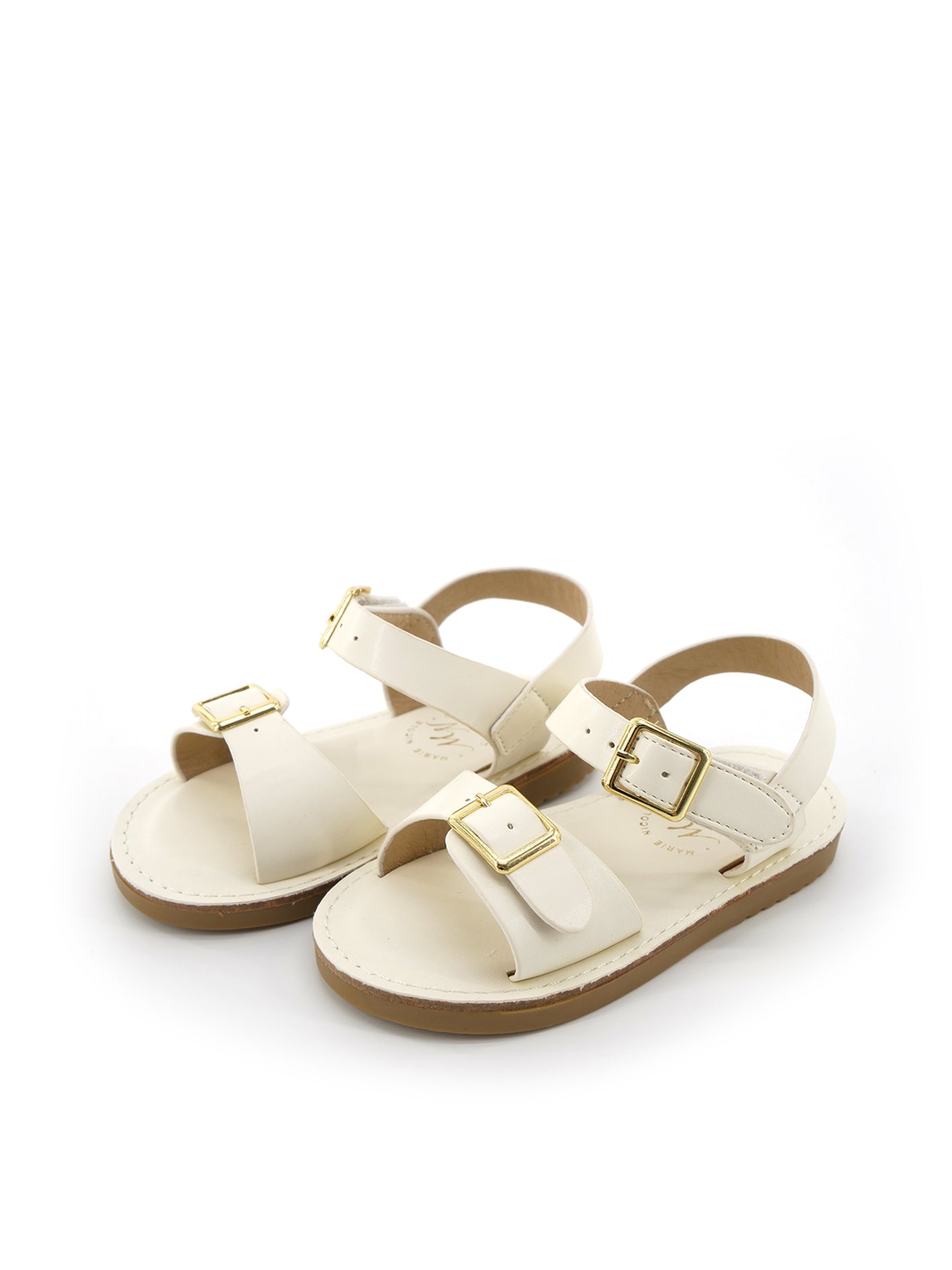 Double Buckle Sandals - White - Marie Nicole Clothing