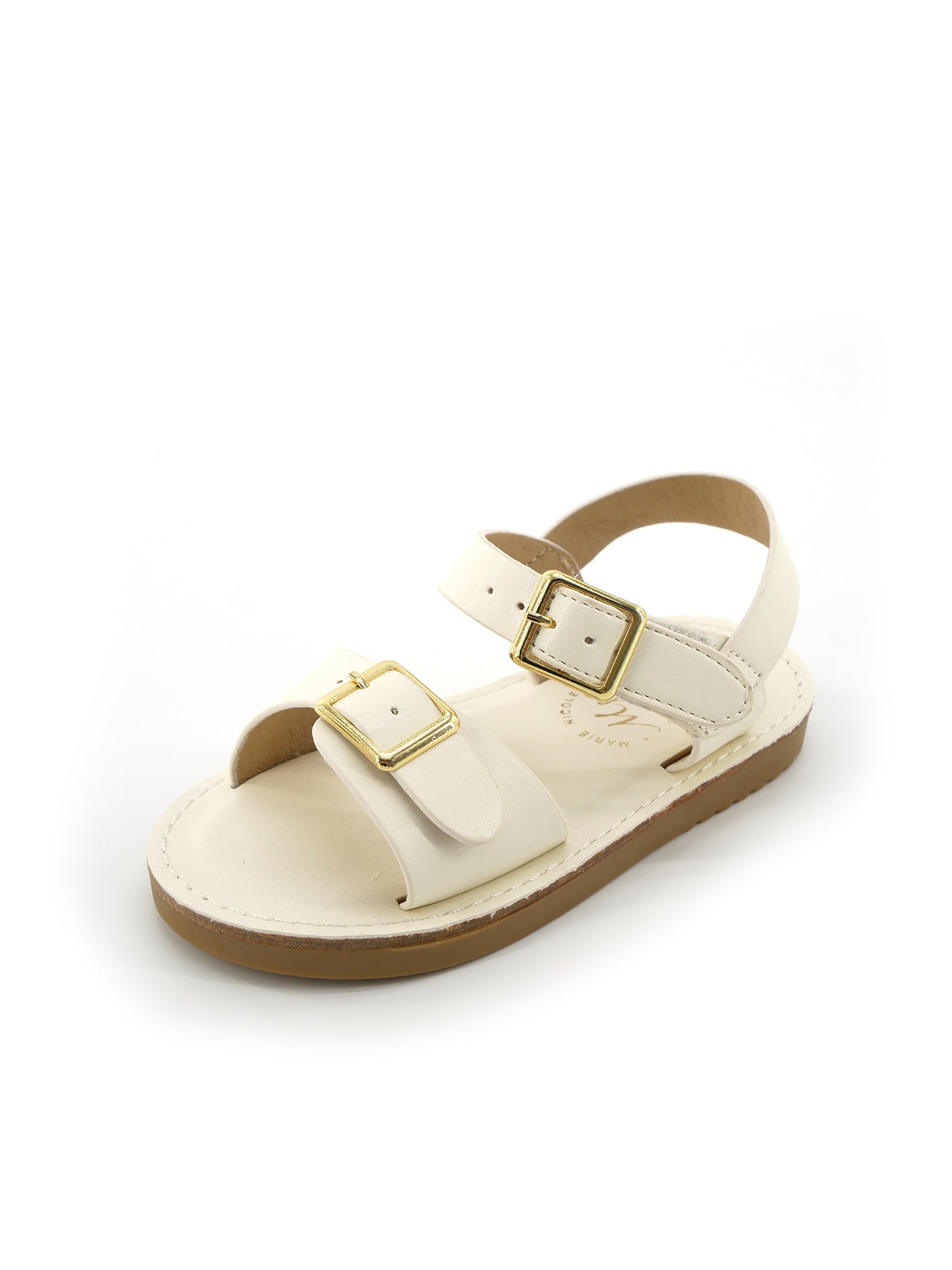 Double Buckle Sandals - White - Marie Nicole Clothing