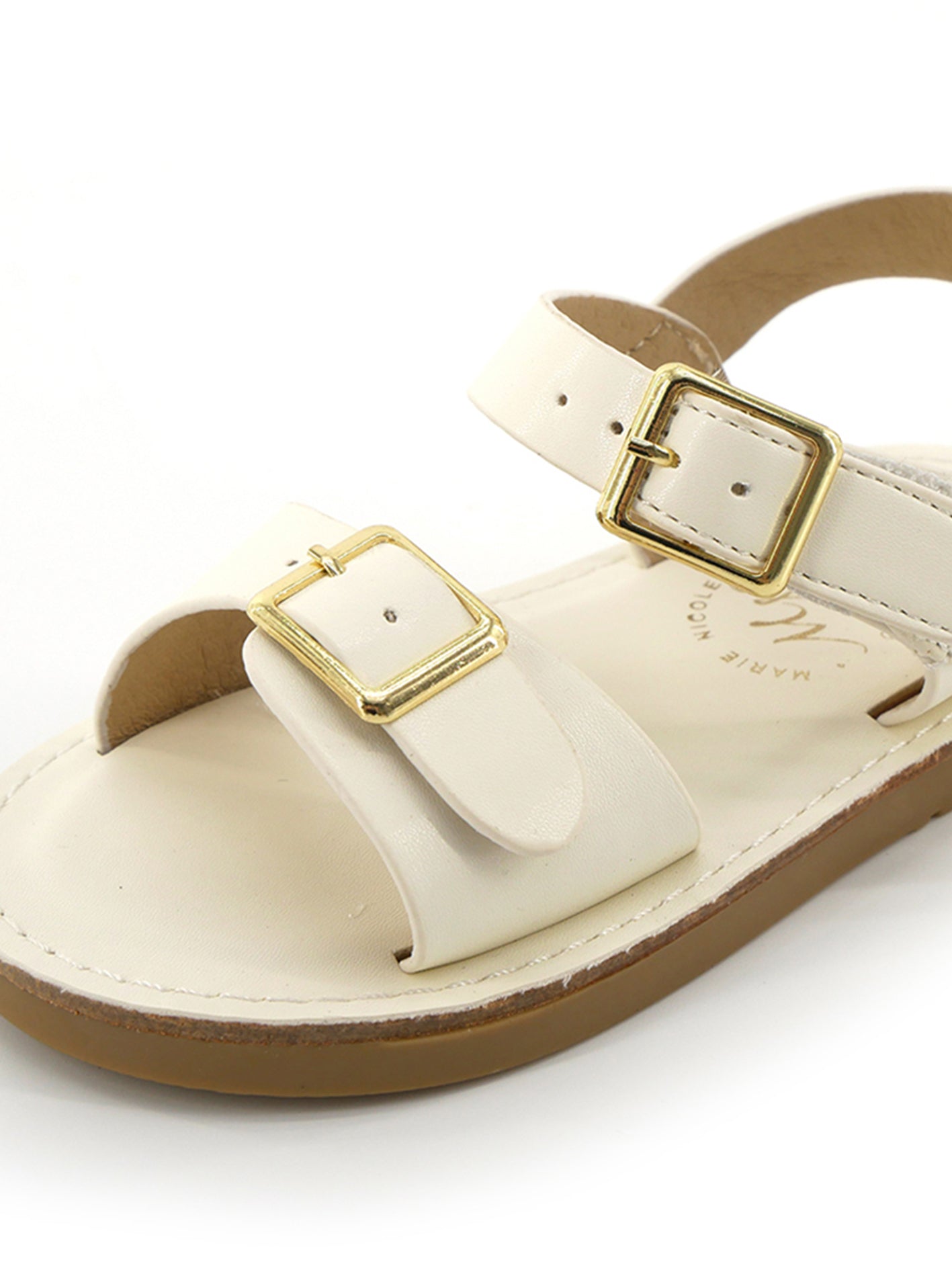 Double Buckle Sandals - White - Marie Nicole Clothing