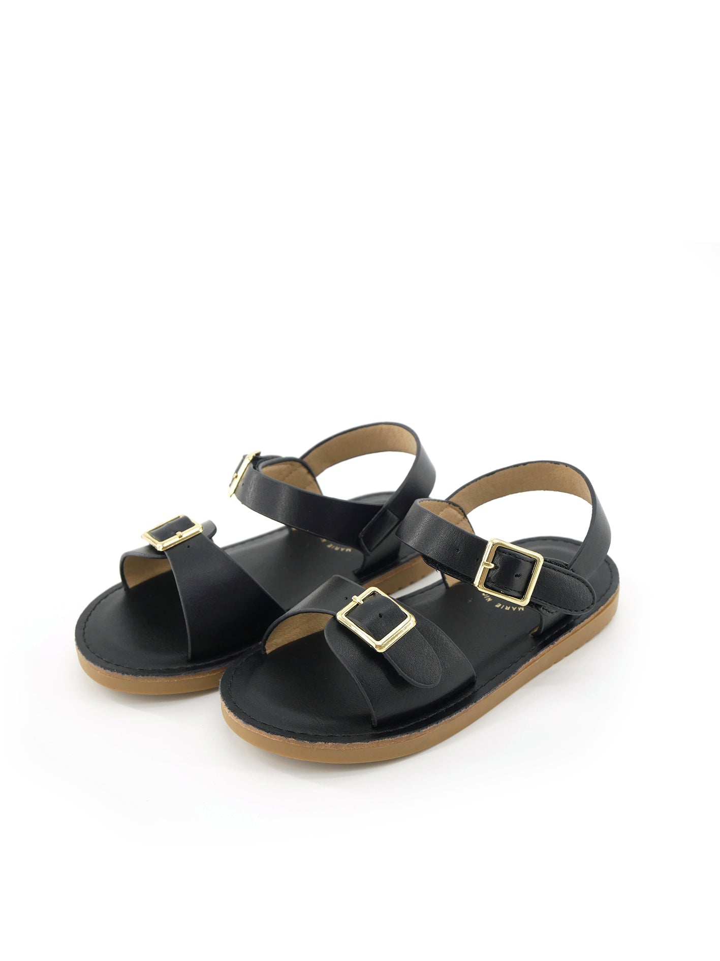 Double Buckle Sandals - Black - Marie Nicole Clothing