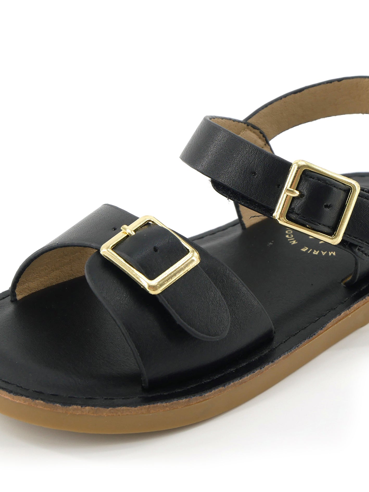 Double Buckle Sandals - Black - Marie Nicole Clothing