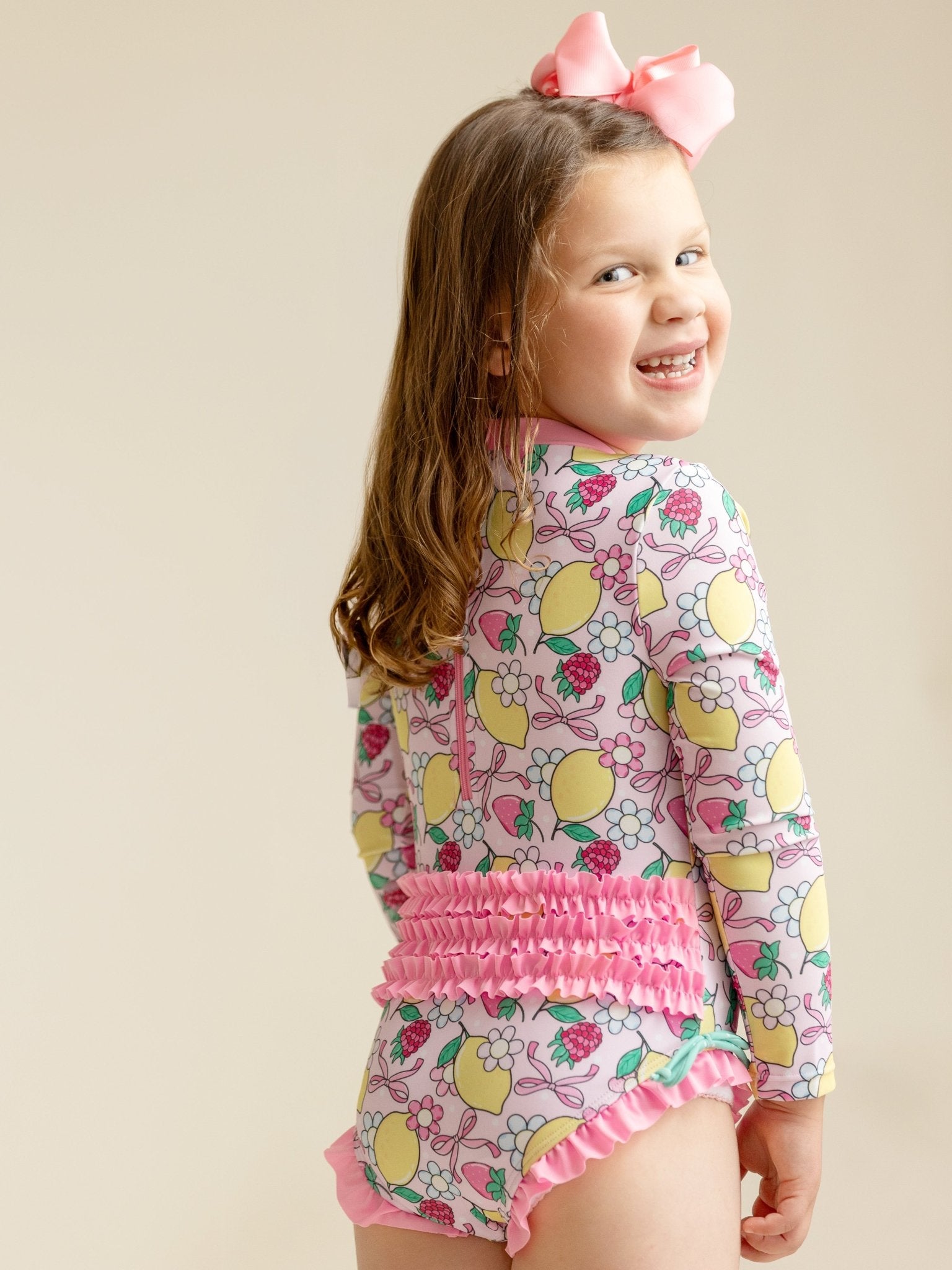 Citrus Garden Ruffle Rashguard - Marie Nicole Clothing