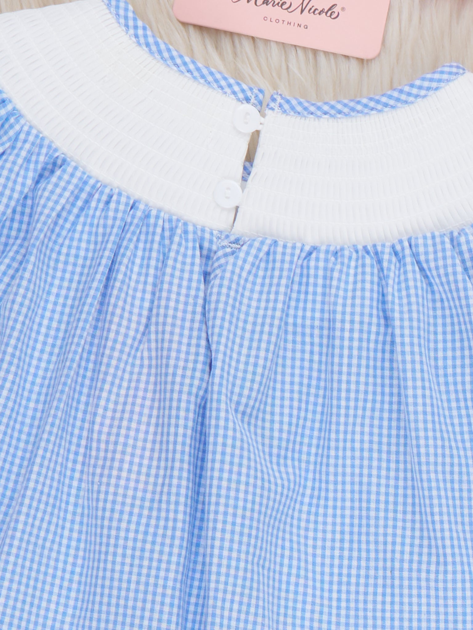 Crisp Apple Delight Smocked 100% Cotton Dress - Marie Nicole Clothing