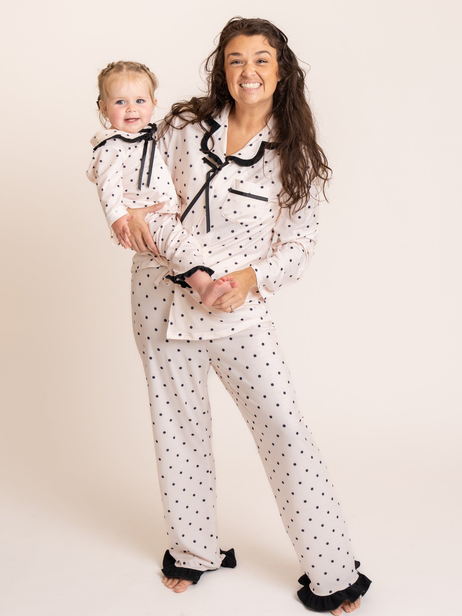Mom & Me Polka Dot Ruffle Pajama - Marie Nicole Clothing