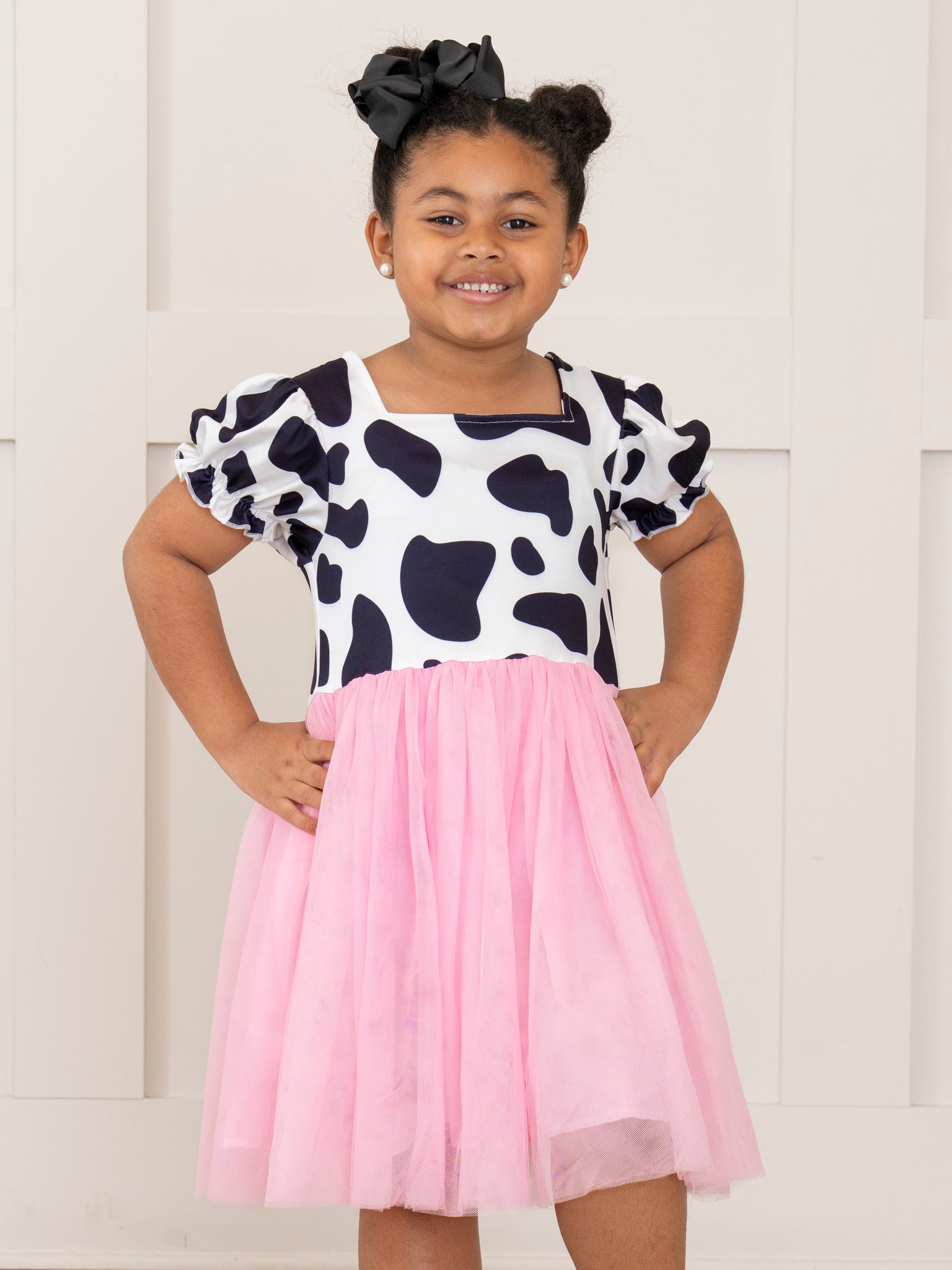 Cow Print & Pink Tulle Dress L(4yrs) Cow Print & Pink Tulle Dress L(4yrs)