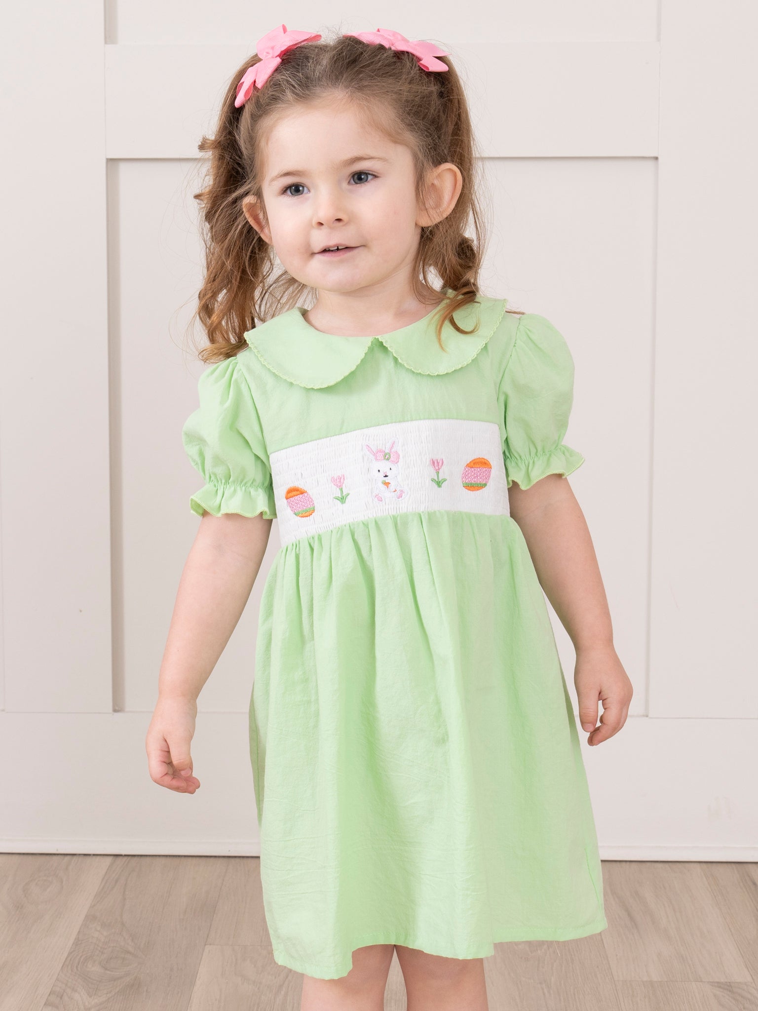 Soft Green Smocked Easter Dress Soft Green Smocked Easter Dress