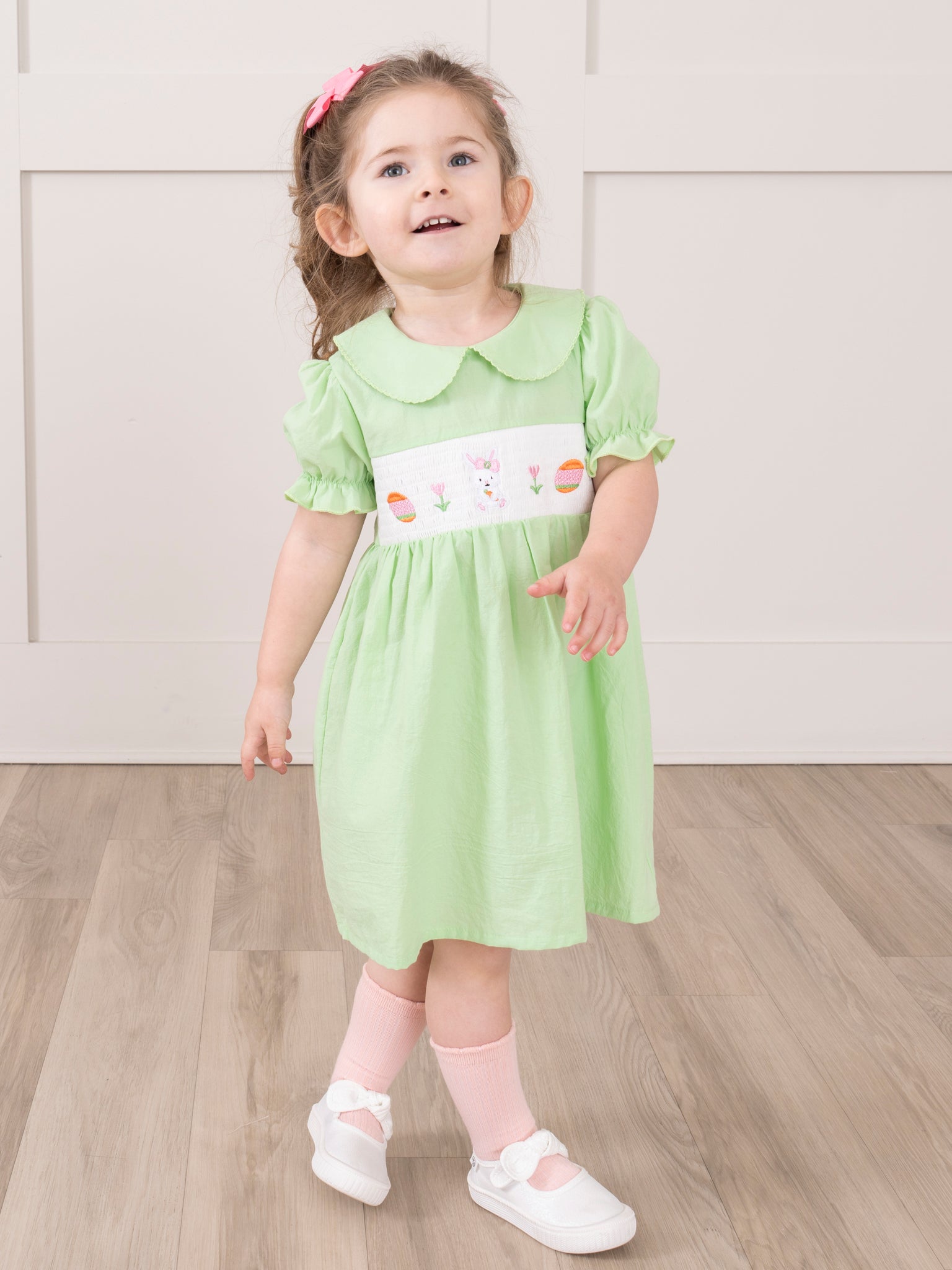 Soft Green Smocked Easter Dress Soft Green Smocked Easter Dress