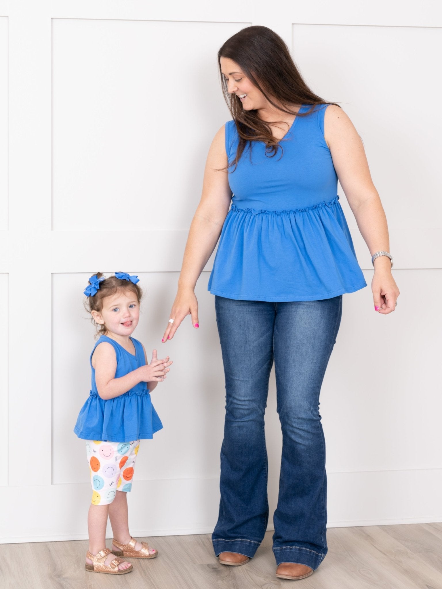 Smiley "Happy" Long Biker Shorts - Marie Nicole Clothing