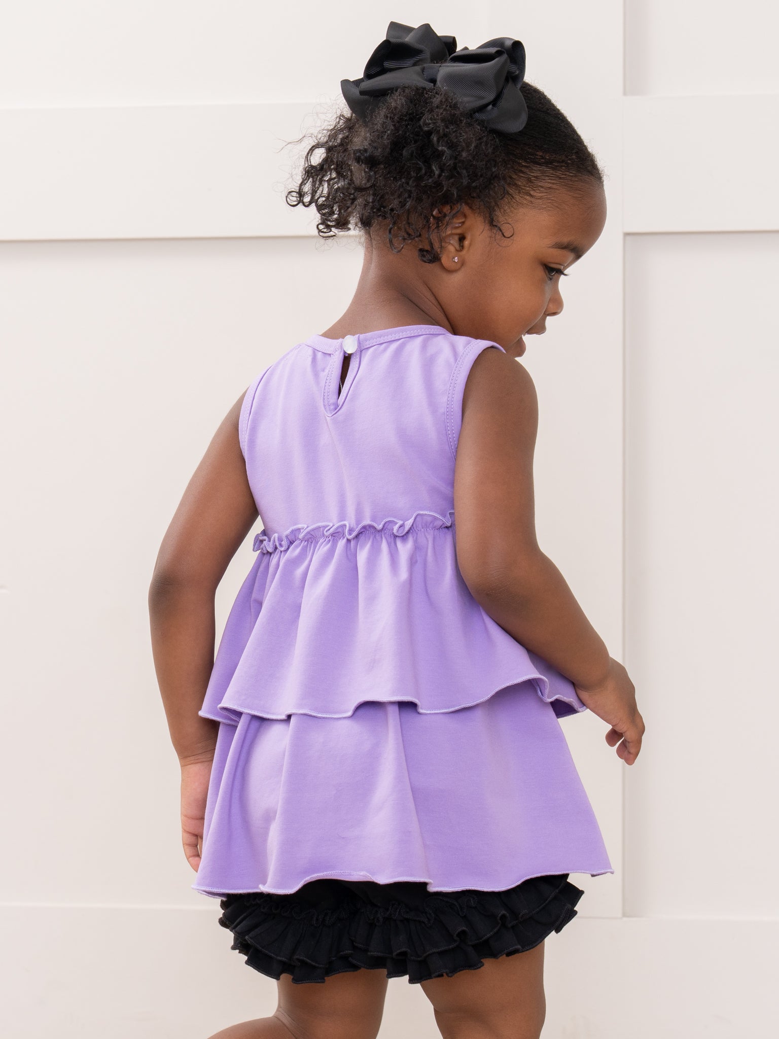 Tiered Cotton Ruffle Tank - Lavender - Marie Nicole Clothing