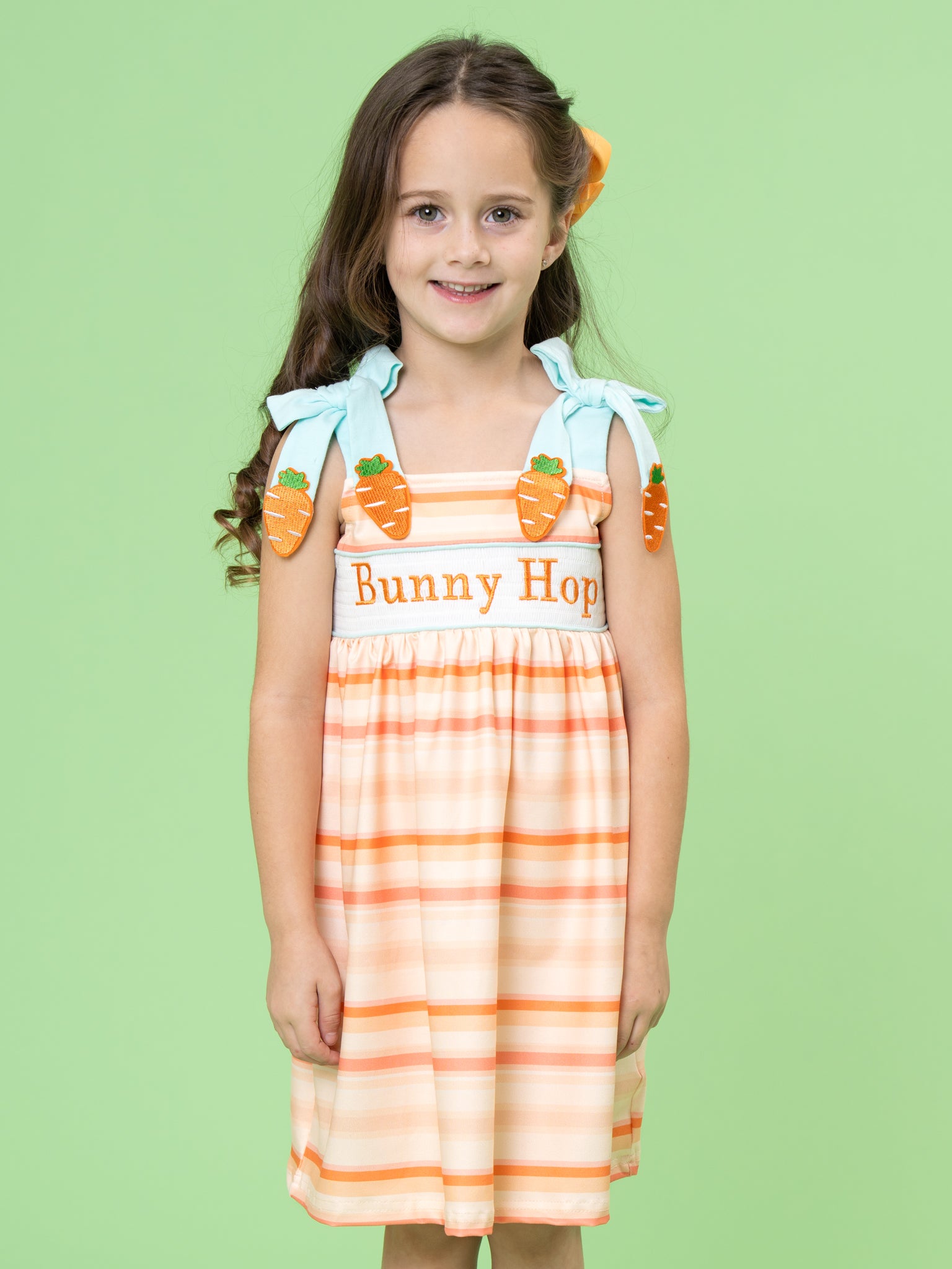 smocked easter dresses HWWANBEI Little Toddler Baby Girl Dress Bows Rabbit Carrot Embroidery Plaid Dress Doll Collar Short Sleeve Dress Cute Summer Clothes 3 day is usually faster Pervenche,Pervenche smocked dress dress,girls smocked