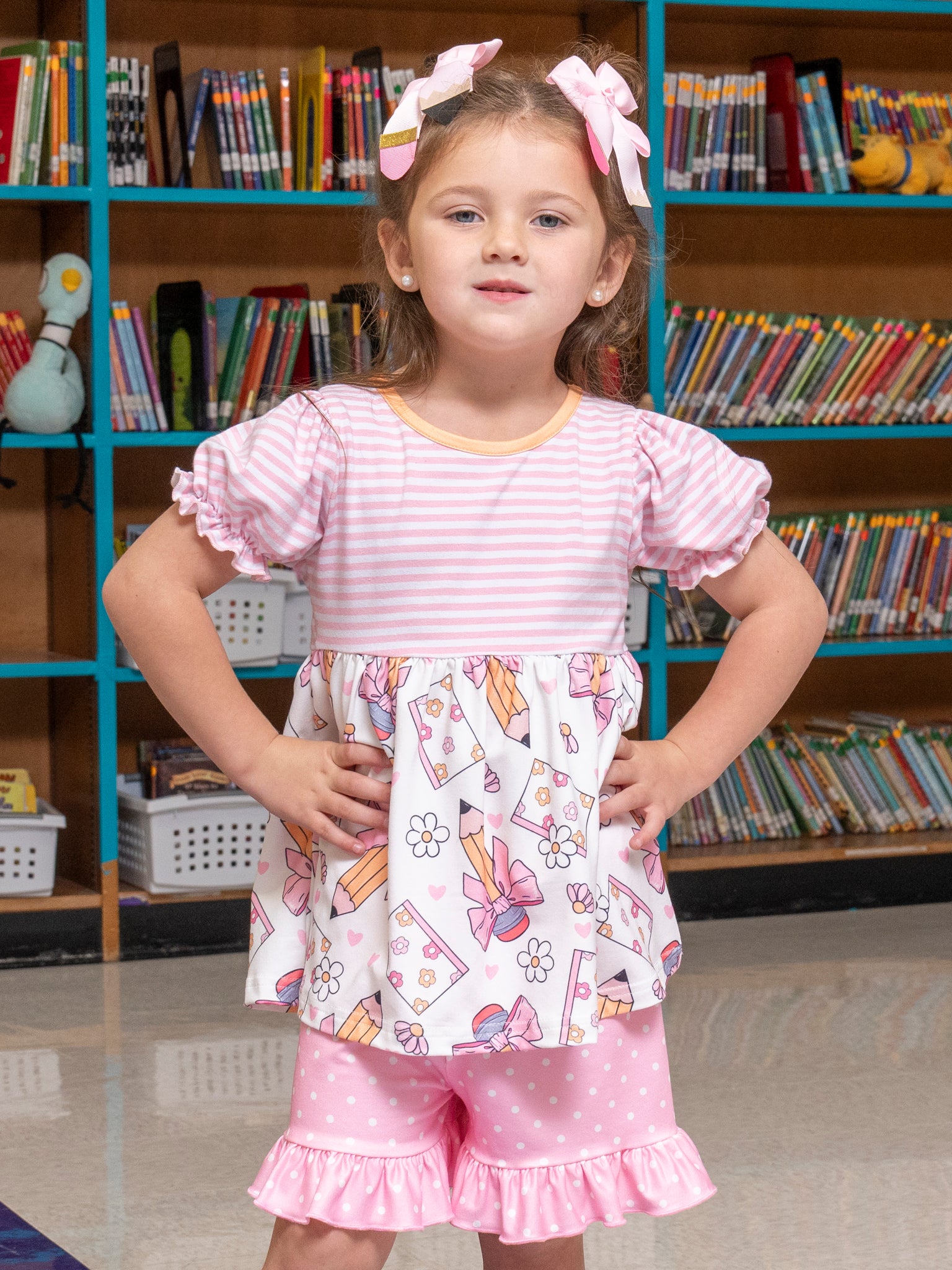 Striped Pretty Pencils Flutter Outfit - Marie Nicole Clothing