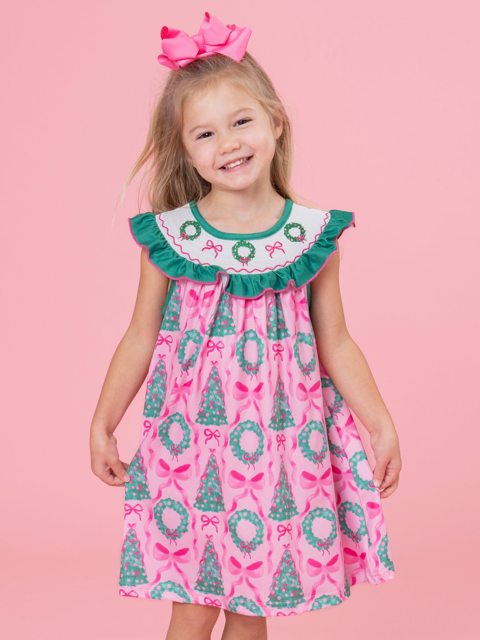 smocked holiday dresses Ivy Red Smocked Dress main image 0