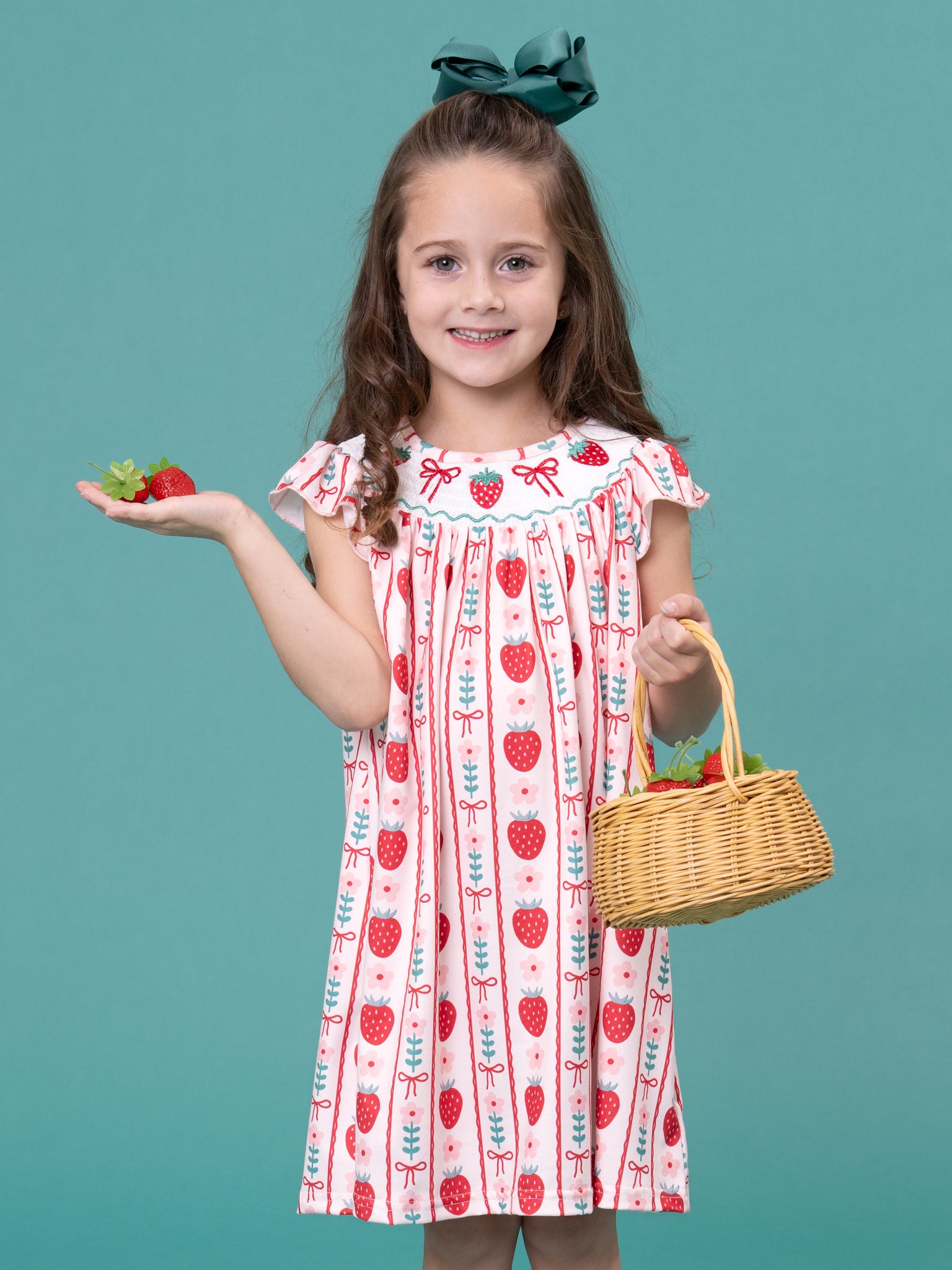 strawberry smocked dress Rows Do the best you Color:Light Emerald New - Womenswear Summer 22 SIZE GUIDE 65% Polyester/35%