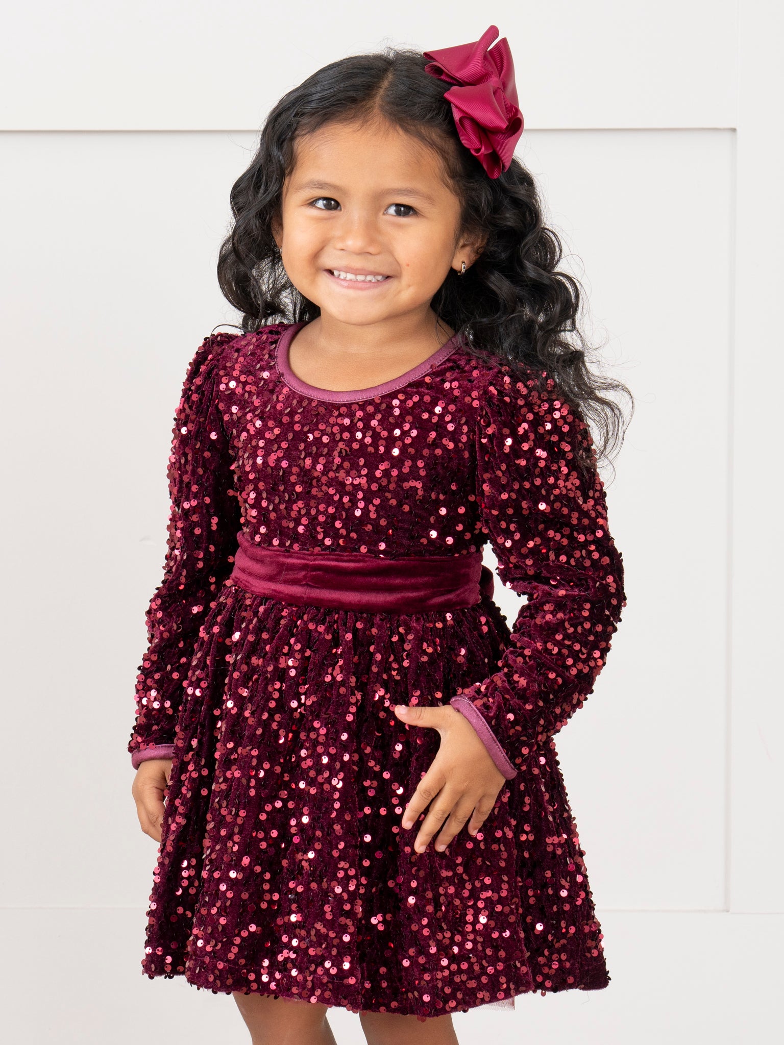 Cranberry Sparkle Sequin Dress - Marie Nicole Clothing Cranberry Sparkle Sequin Dress - Marie Nicole Clothing