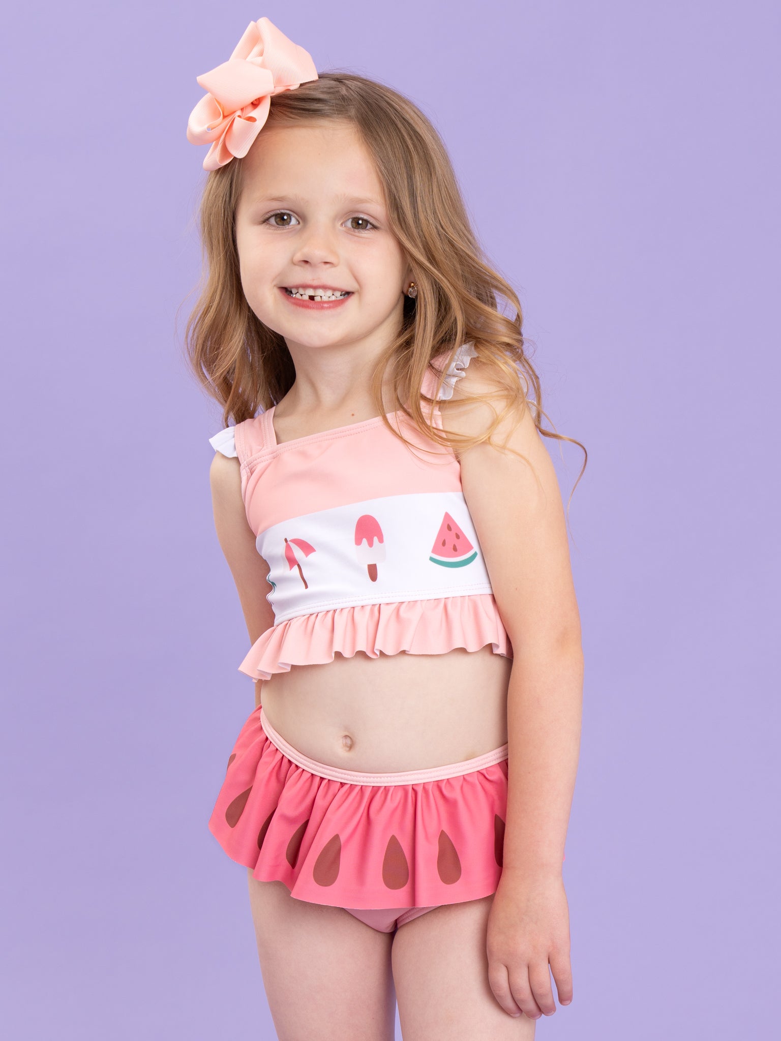 Summer Watermelon Ruffle Two - Piece Swimsuit - Marie Nicole Clothing