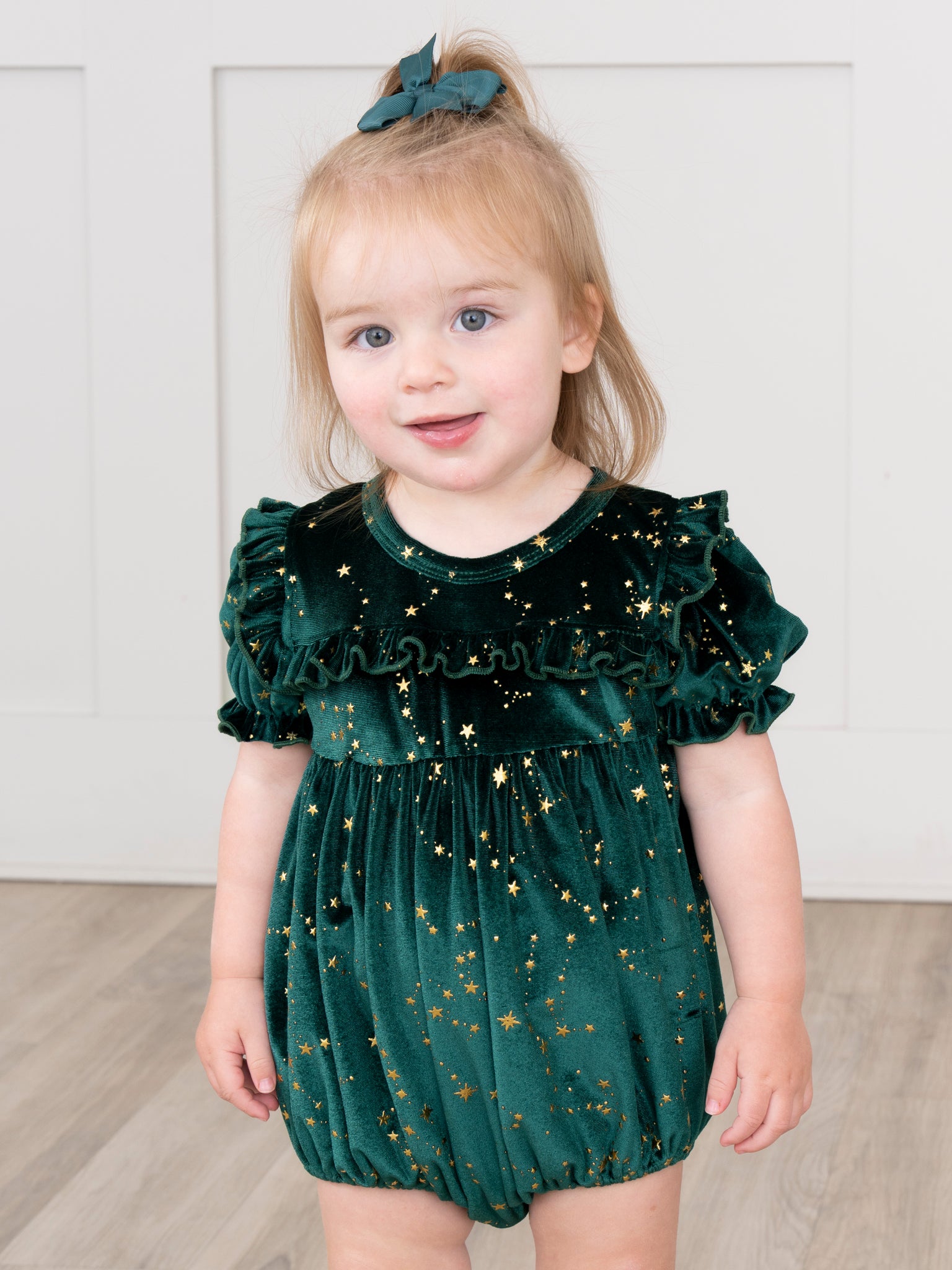Romper Emerald Green Dress Baby Girl Emerald Starry Night Velvet Bubble Romper 2yrs Romper Emerald Green Dress Baby Girl Emerald Starry Night Velvet Bubble Romper 2yrs