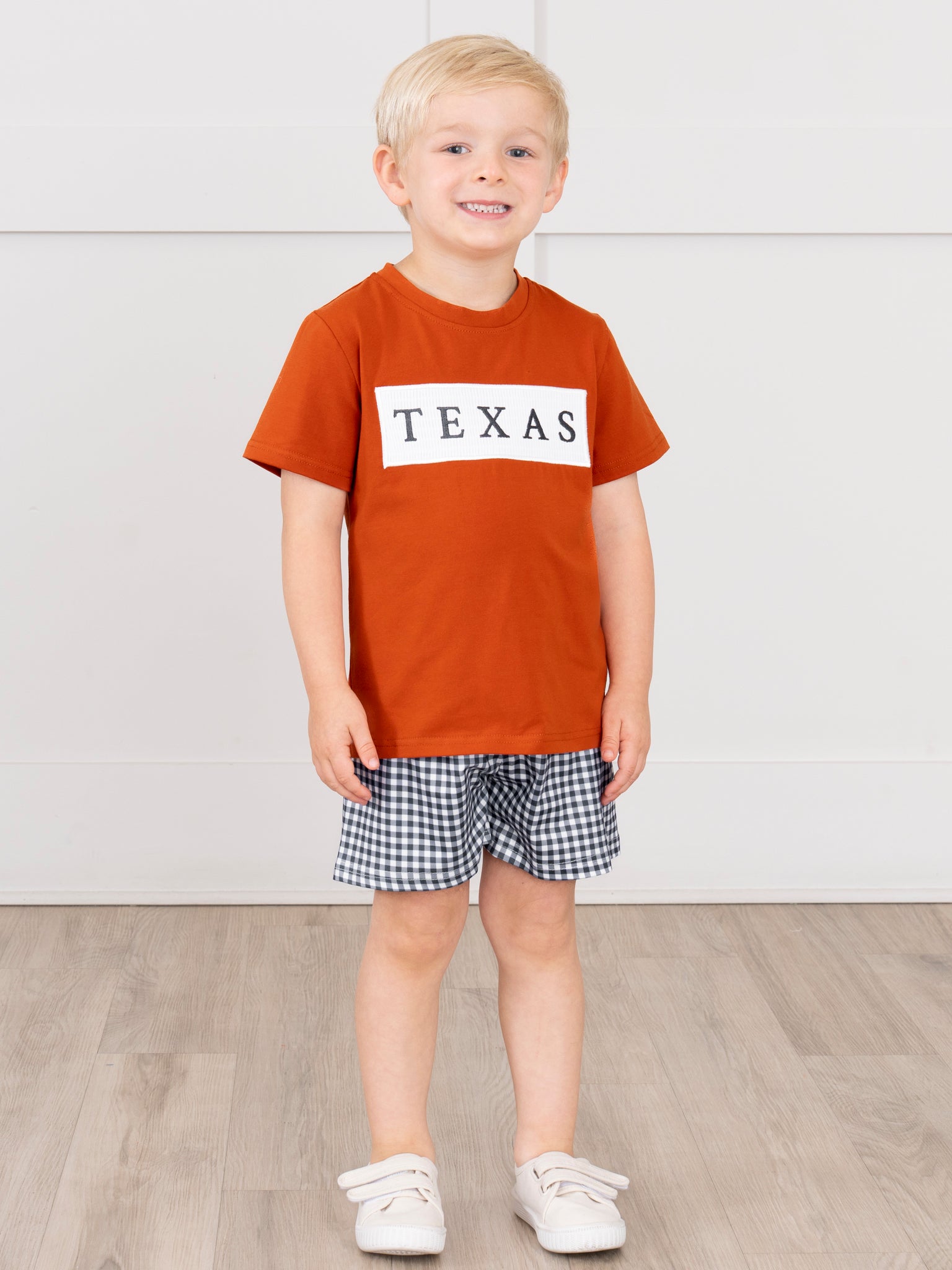 Texas Smocked Gingham Outfit - Marie Nicole Clothing