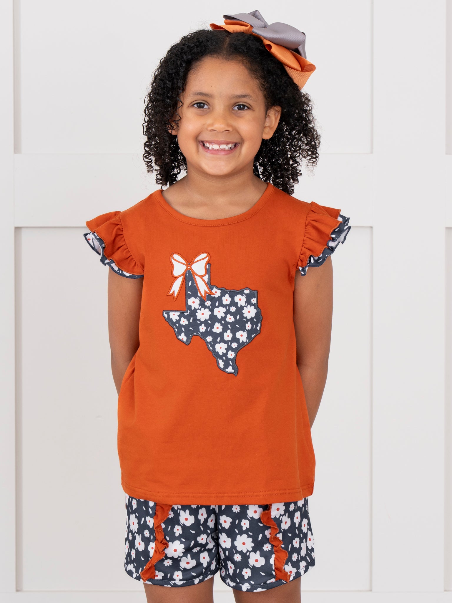 Texas Embroidered Floral Ruffle Outfit - Marie Nicole Clothing