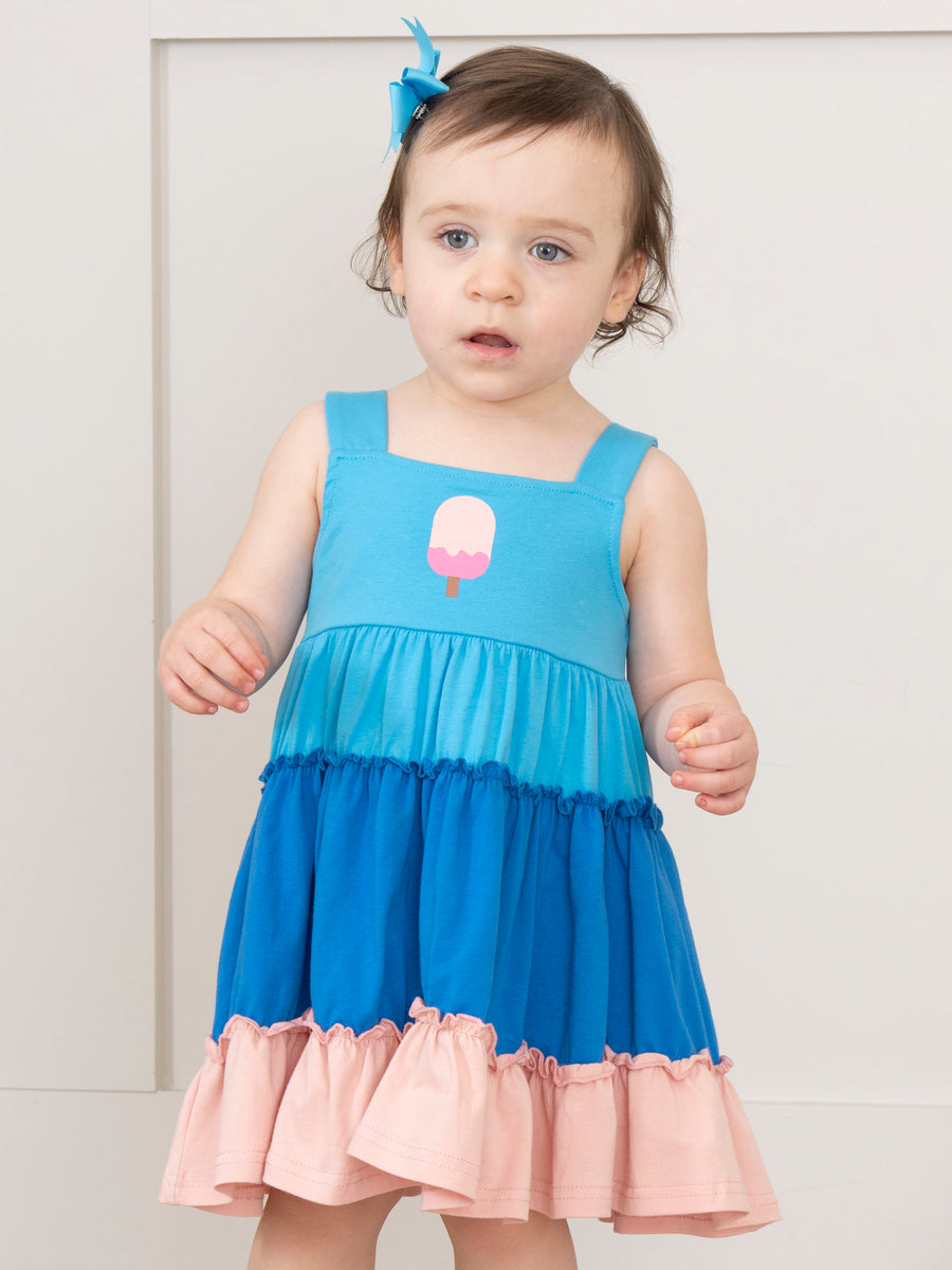 Tiered Colorblock Dress - Popsicle - Marie Nicole Clothing