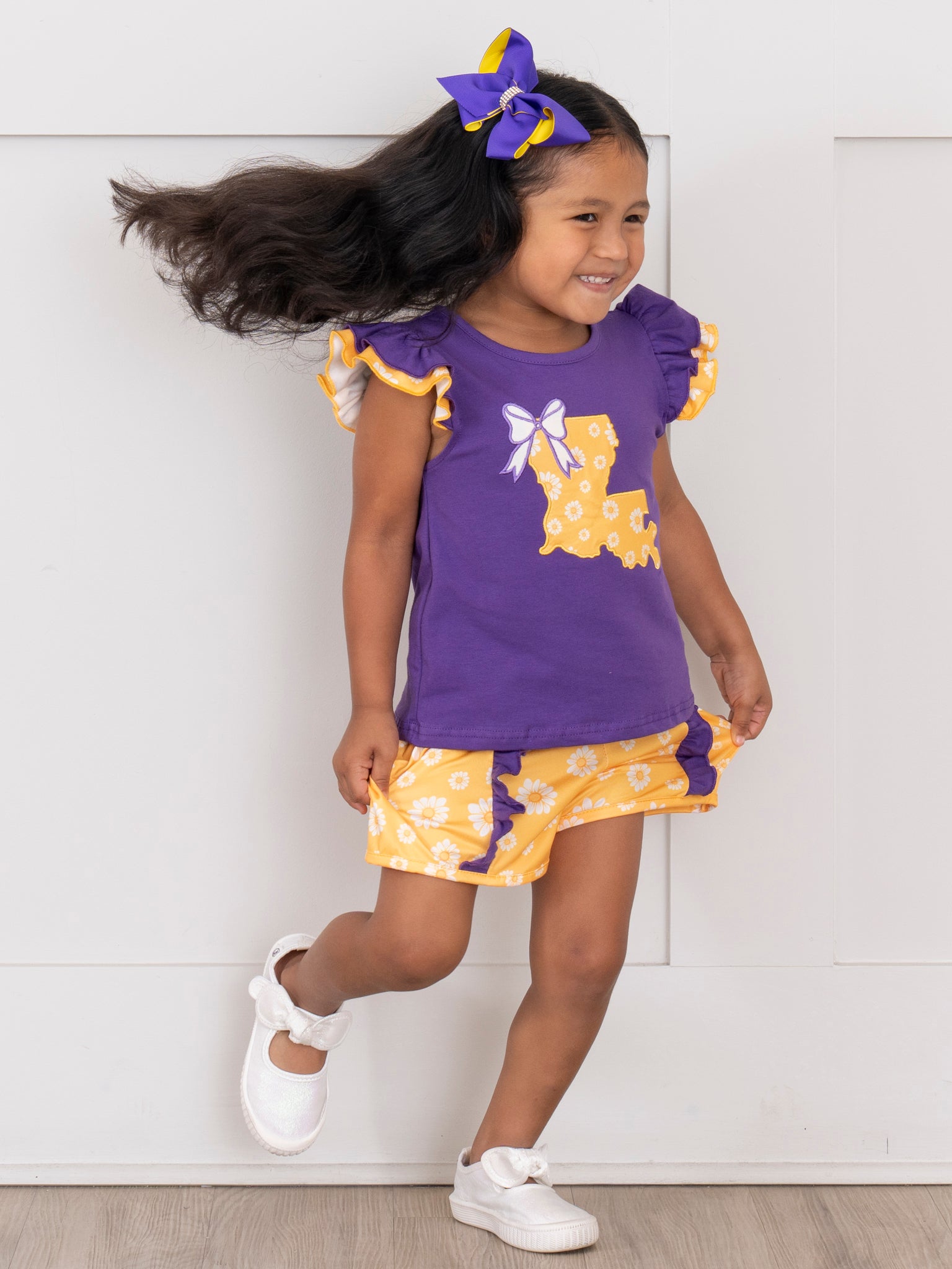 Louisiana Embroidered Floral Ruffle Outfit - Marie Nicole Clothing