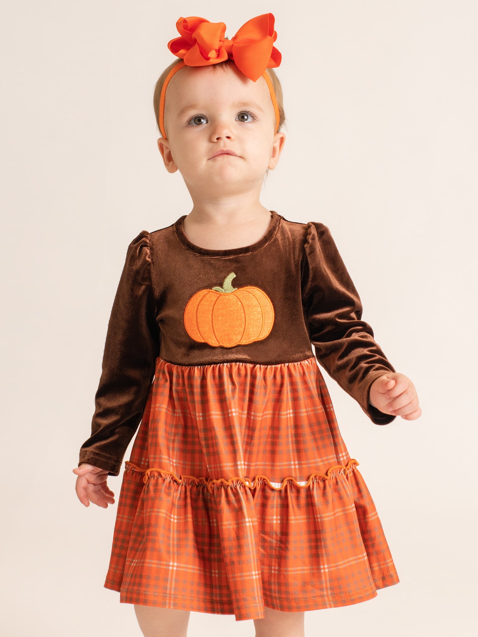 Meadow Pumpkin Ruffle Dress