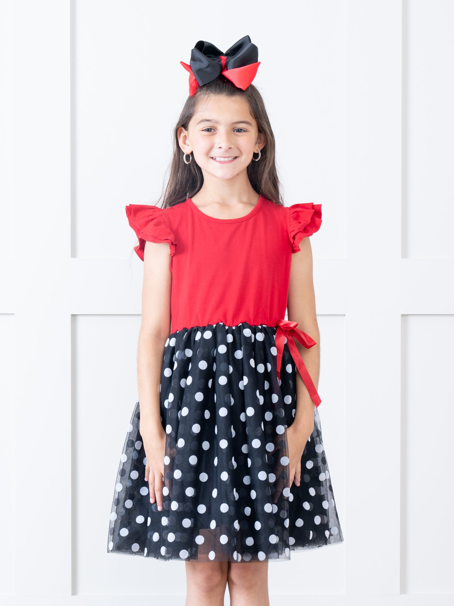Red & Black Polka Dot Tulle Dress - Marie Nicole Clothing Red & Black Polka Dot Tulle Dress - Marie Nicole Clothing